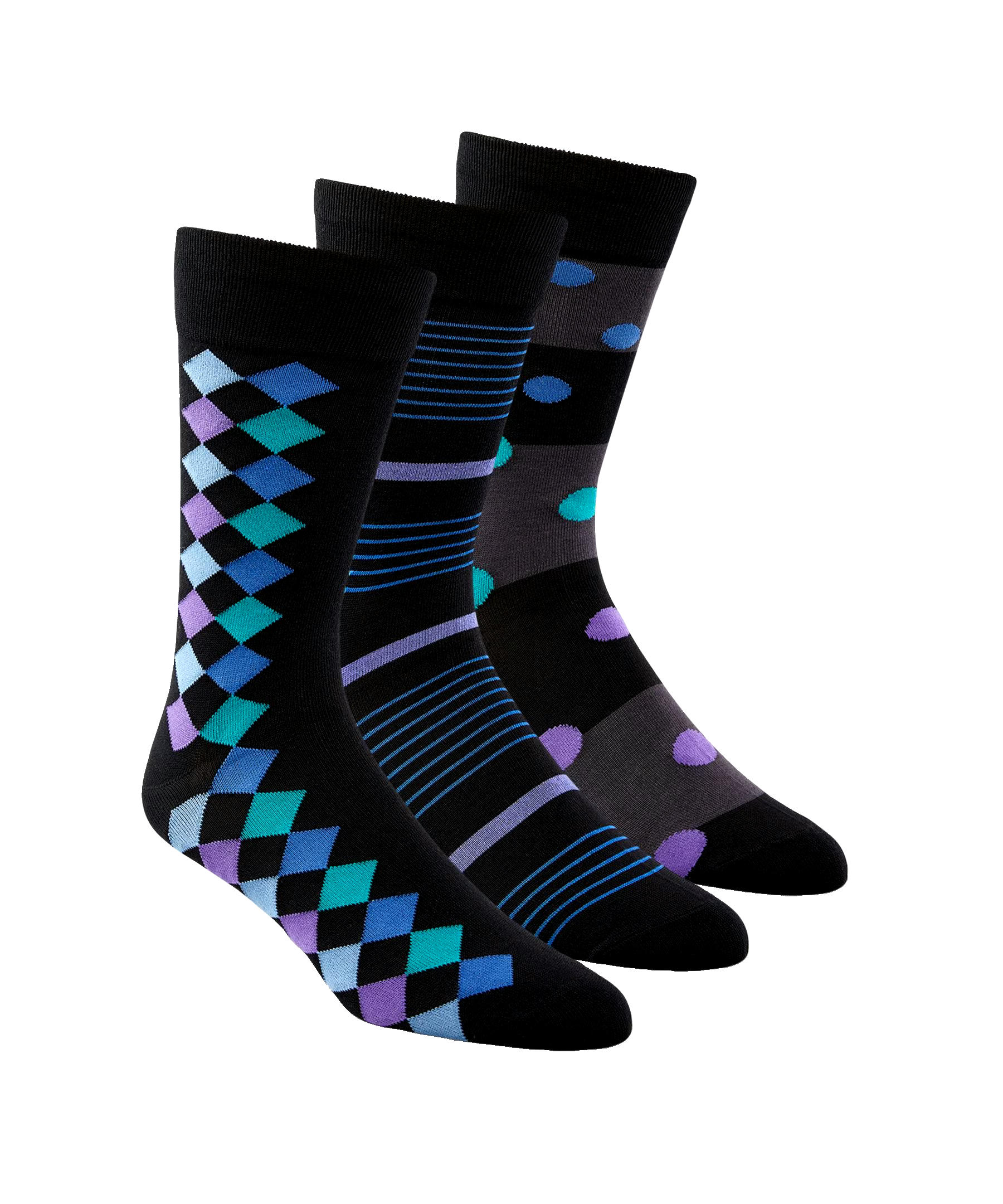 Denver Hayes Men's 3 Pack Bogo Casual Crew Socks