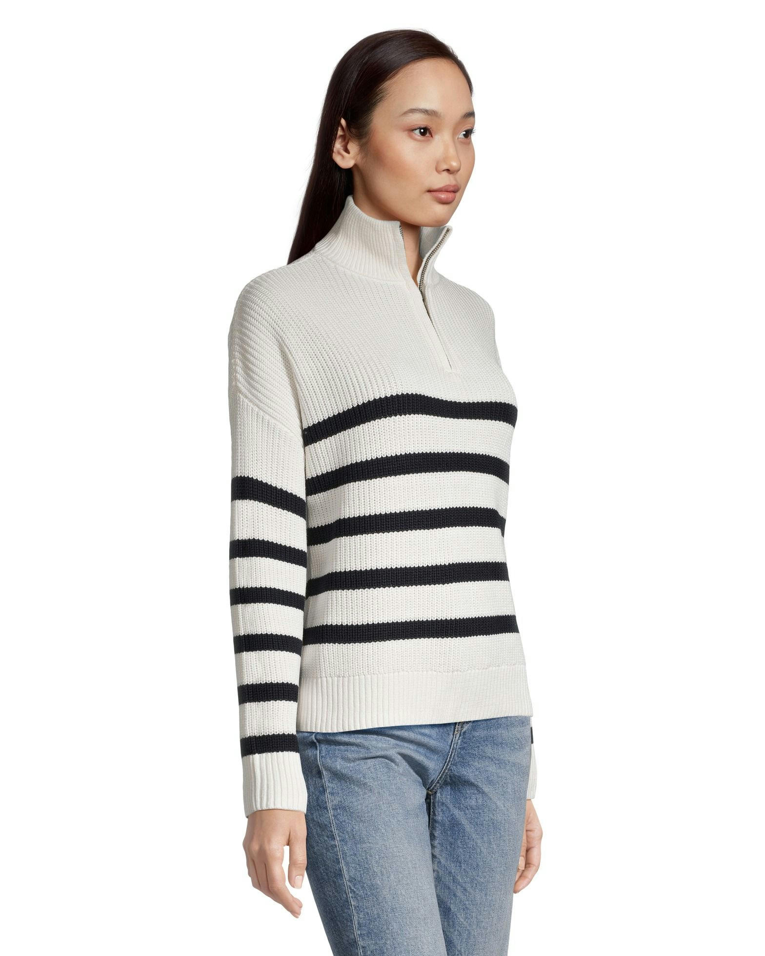 Denver Hayes Women's Relaxed Fit Drop Shoulder 1/4 Zip Pullover