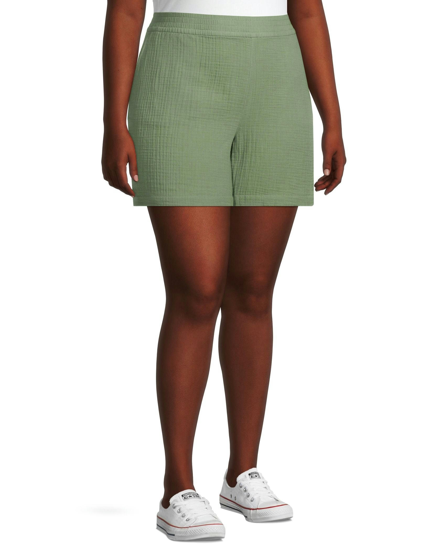 FarWest Women's Double Gauze Lightweight Pull On Shorts