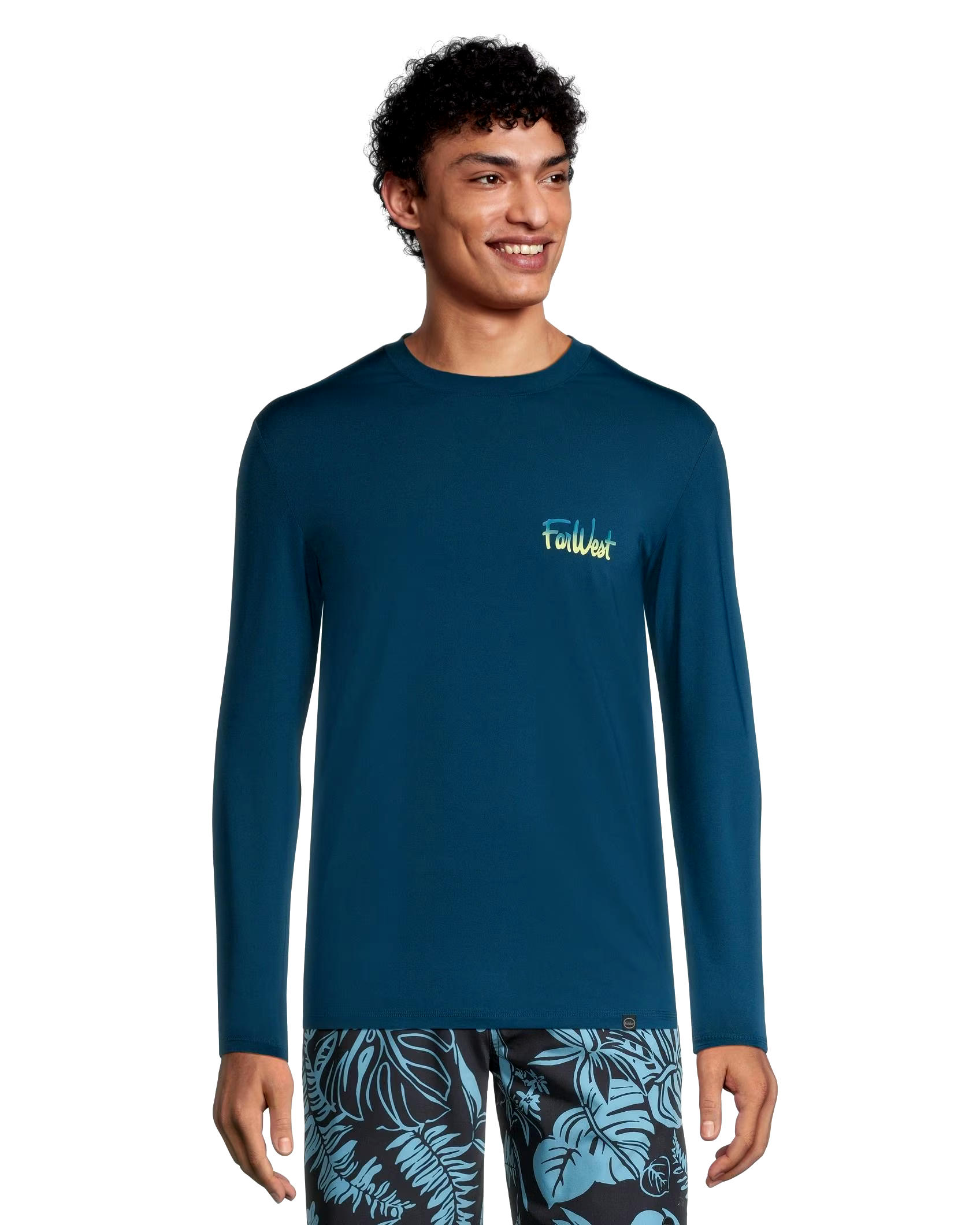 FarWest Men's UV Blocker Long Sleeve Graphic Swim Shirt