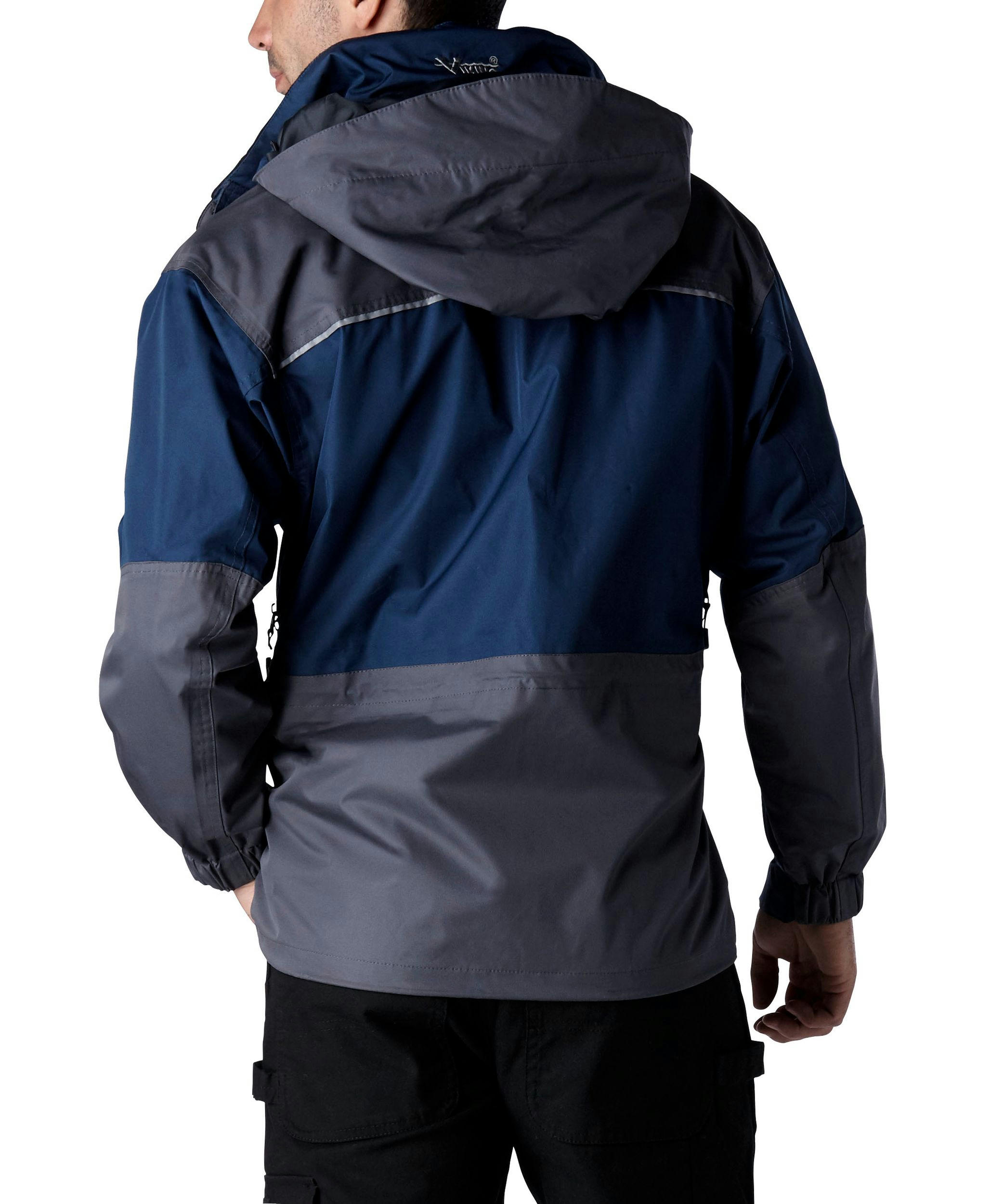 Viking Men's Tempest Classic II Waterproof Rain Jacket with Removable Hood - Navy