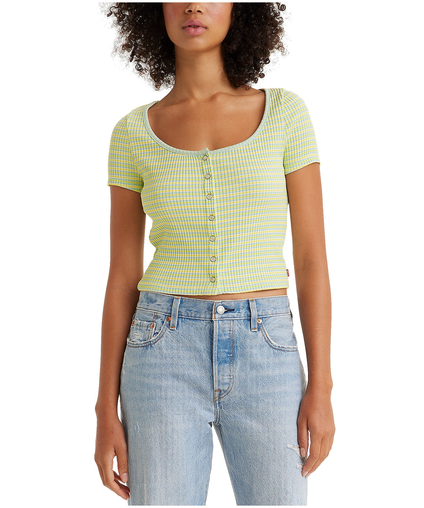 Levi's Women's Britt Slim Fit Snap Front Top