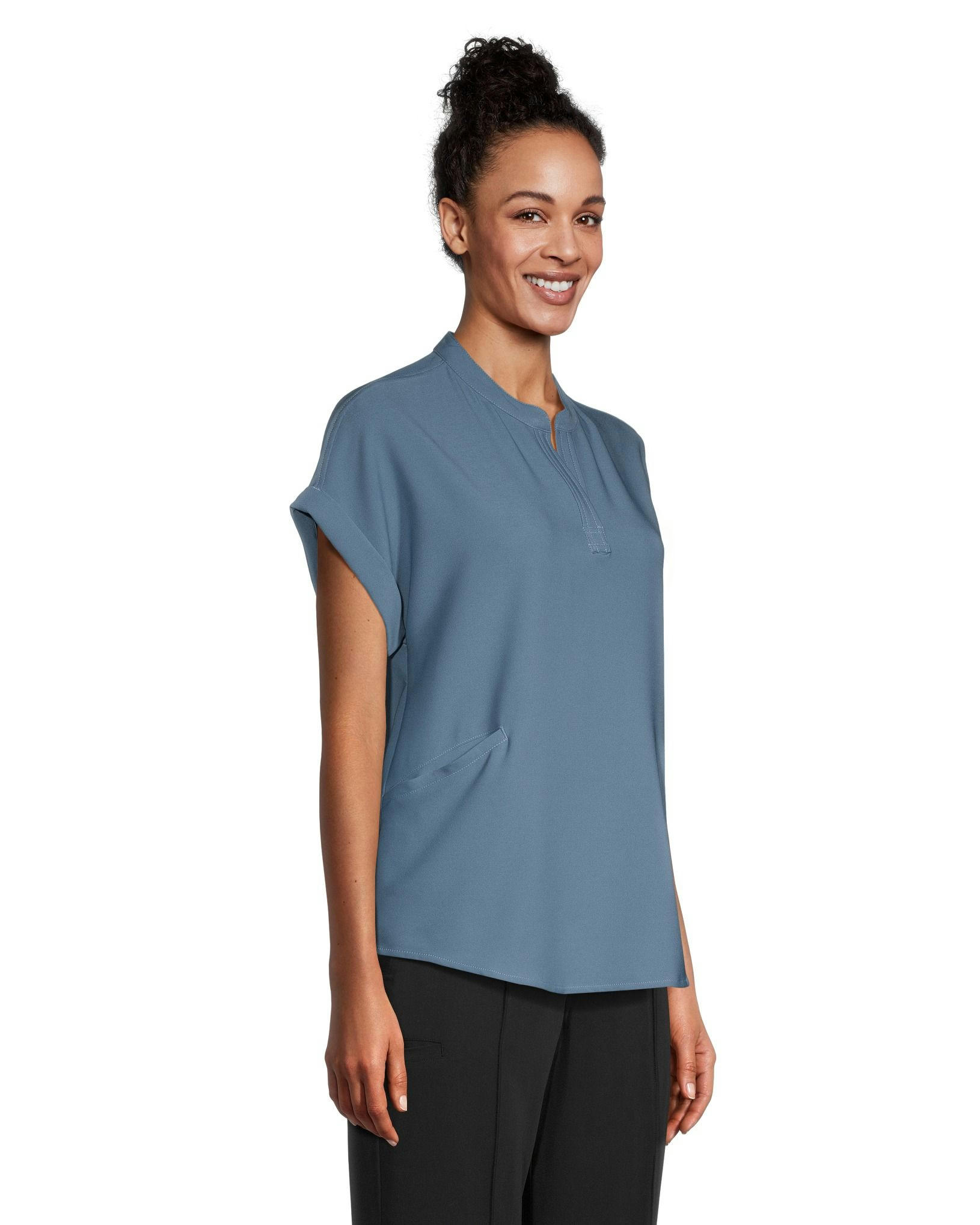 Health Pro Women's Y-Neck Collar Scrub Top