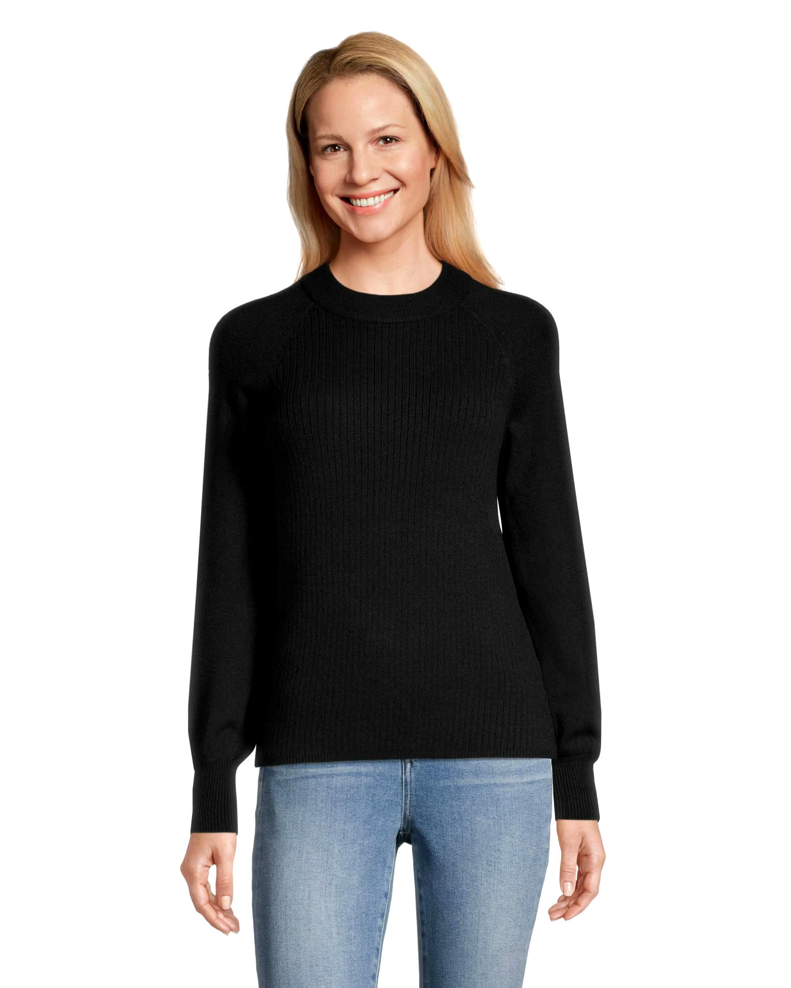 Denver Hayes Women's Crewneck Raglan Bell Sleeve Pullover Sweater