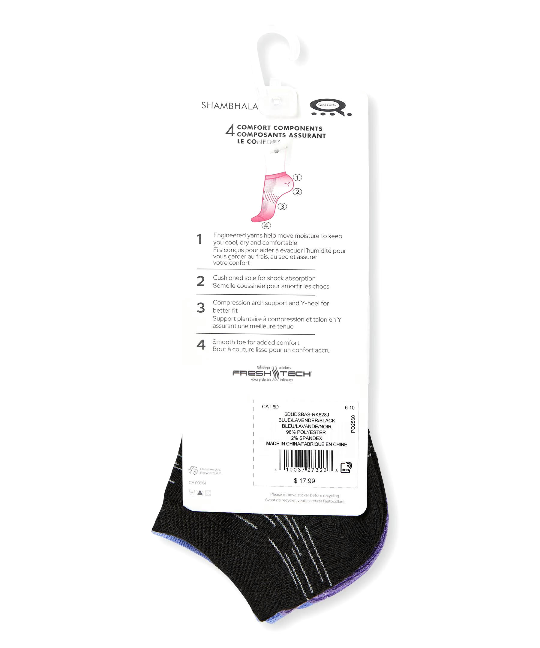 Shambhala Women's 3-Pack Low Cut Sport Socks