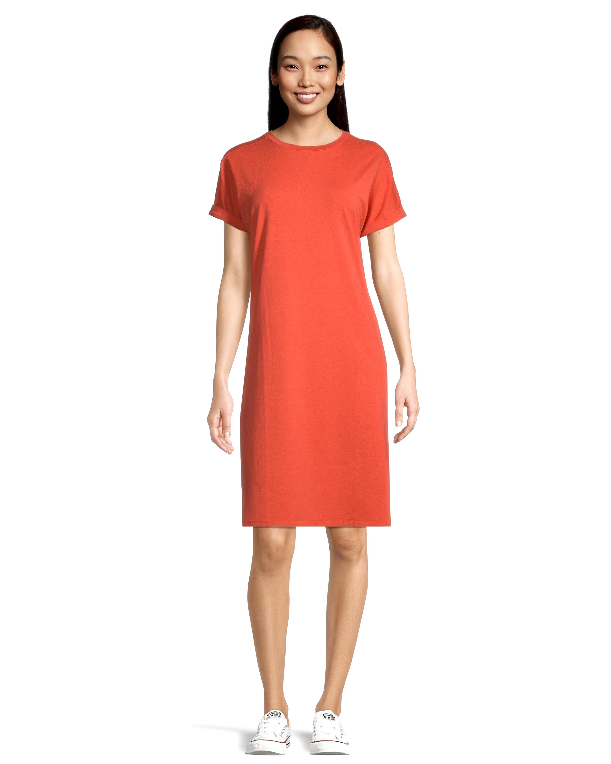 Denver Hayes Women's Semi-Fitted Crewneck T Shirt Dress