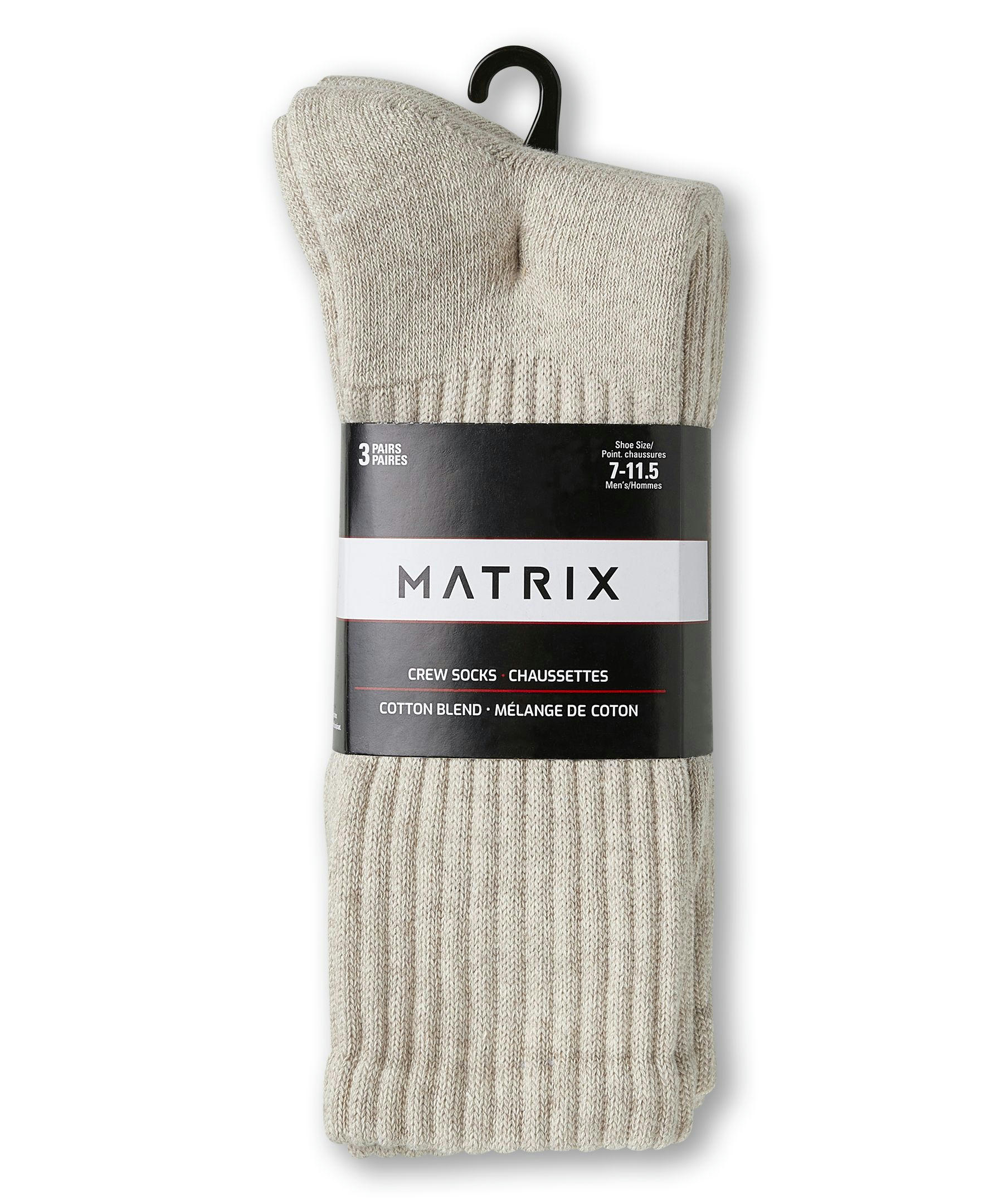 Matrix Men's 3 Pack Crew Sport Socks