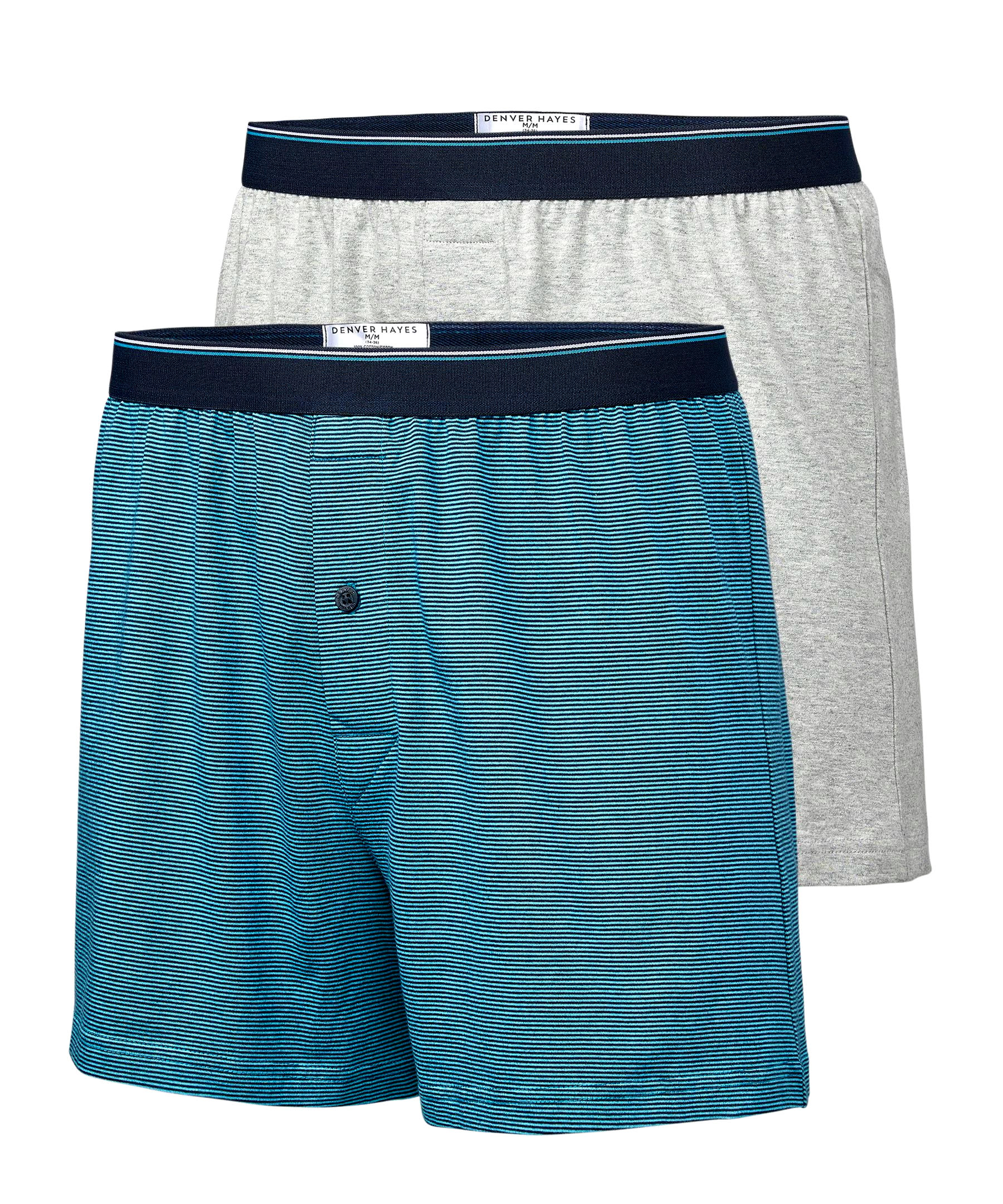 Denver Hayes Men's 2 Pack Yarn Dye Loose Fit Boxer Briefs