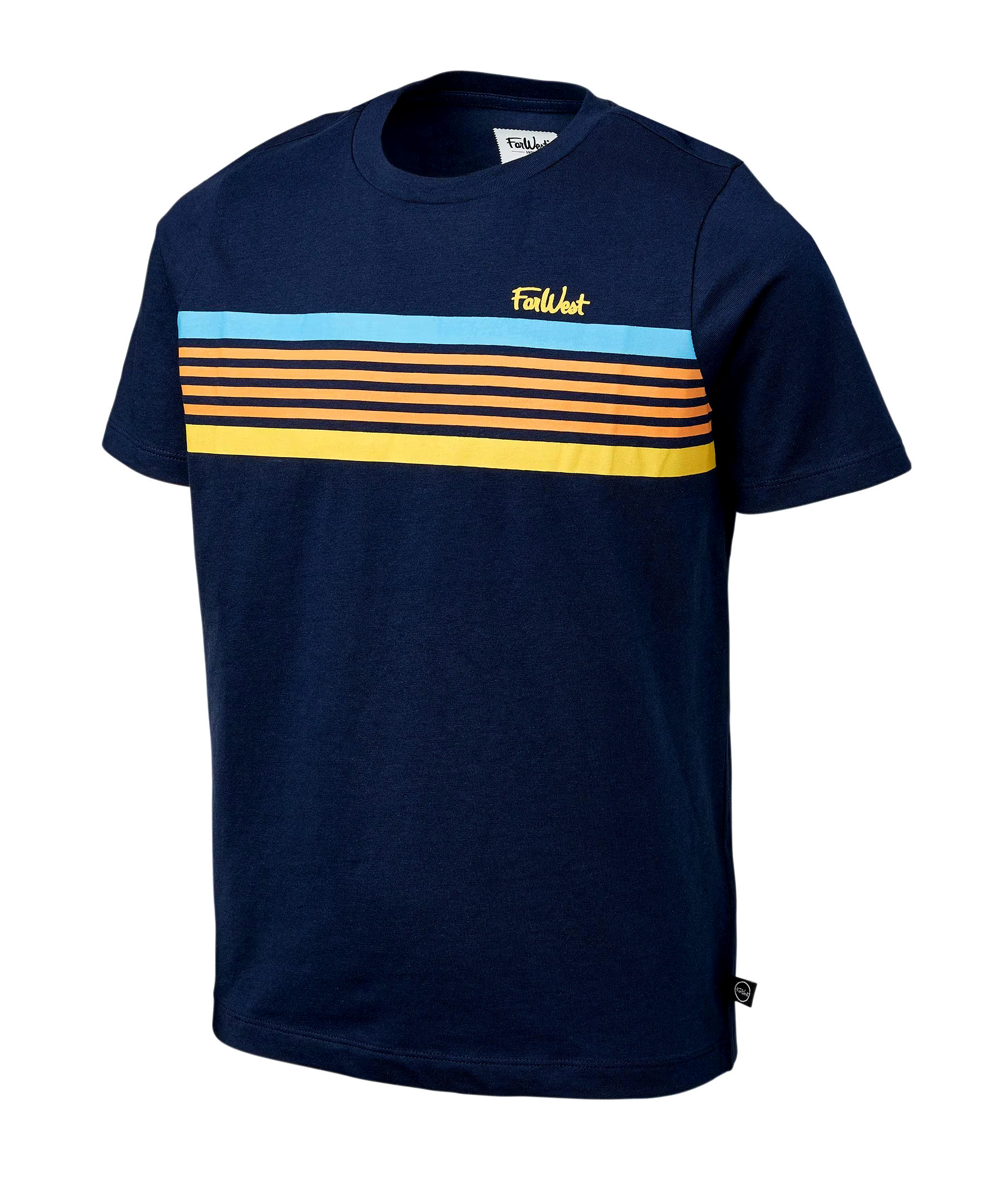 FarWest Boys' Stripe Short Sleeve Graphic Tee