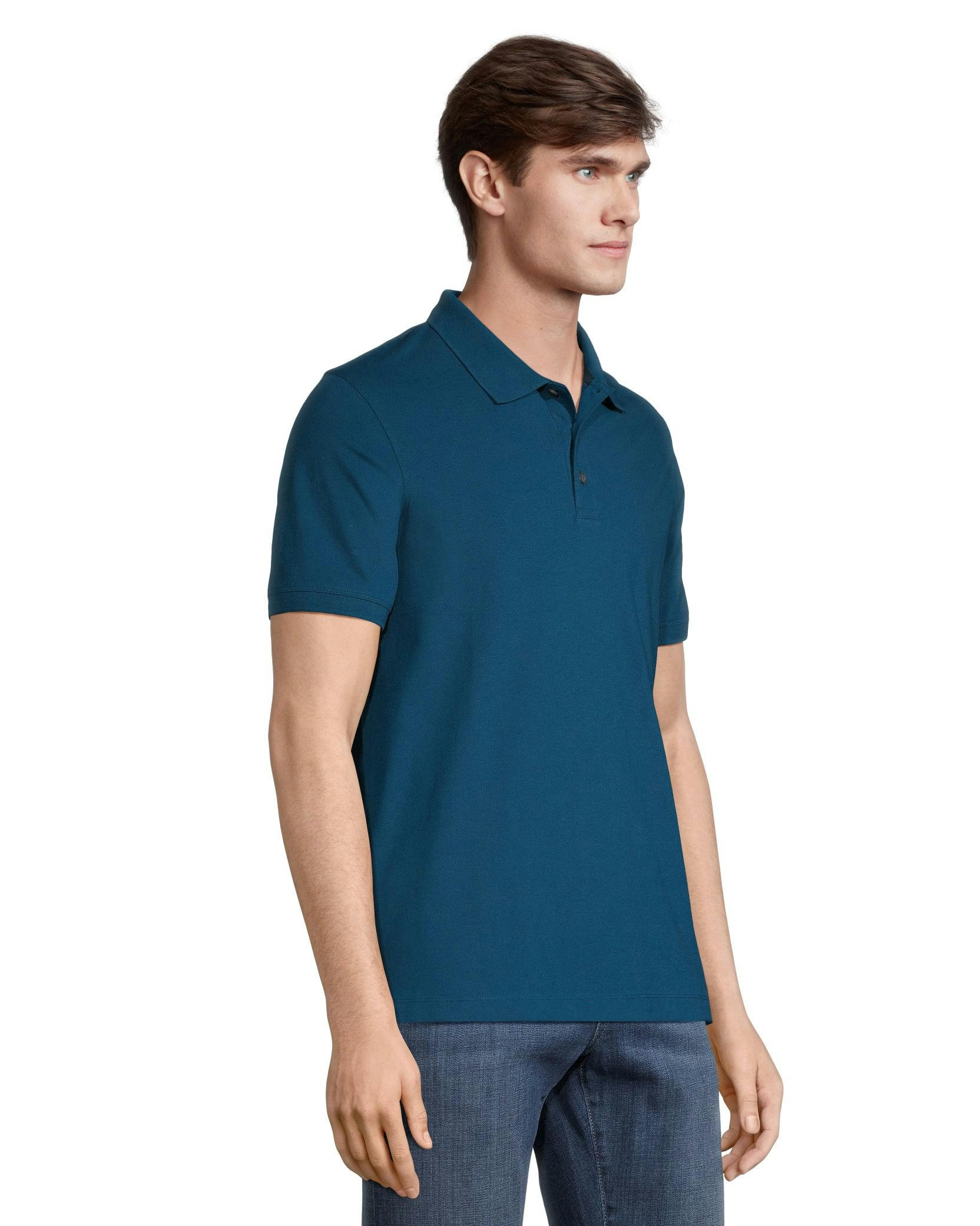 Denver Hayes Men's 50 Wash Stretch Short Sleeve Modern Fit Pique Polo Shirt