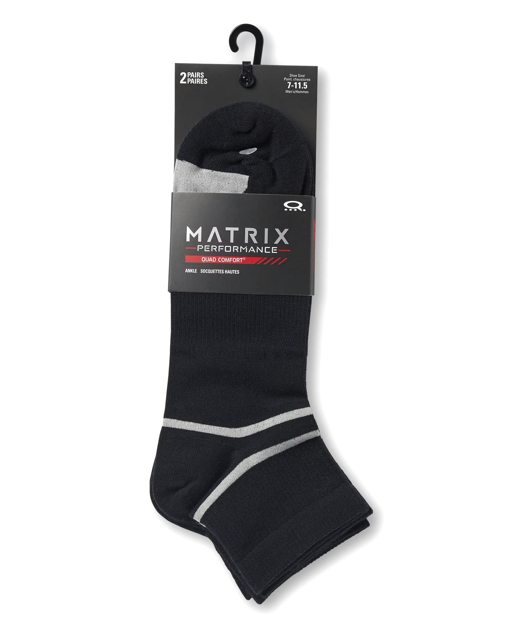 Matrix Men's FRESHTECH® Ankle Sport Socks, 2 Pack