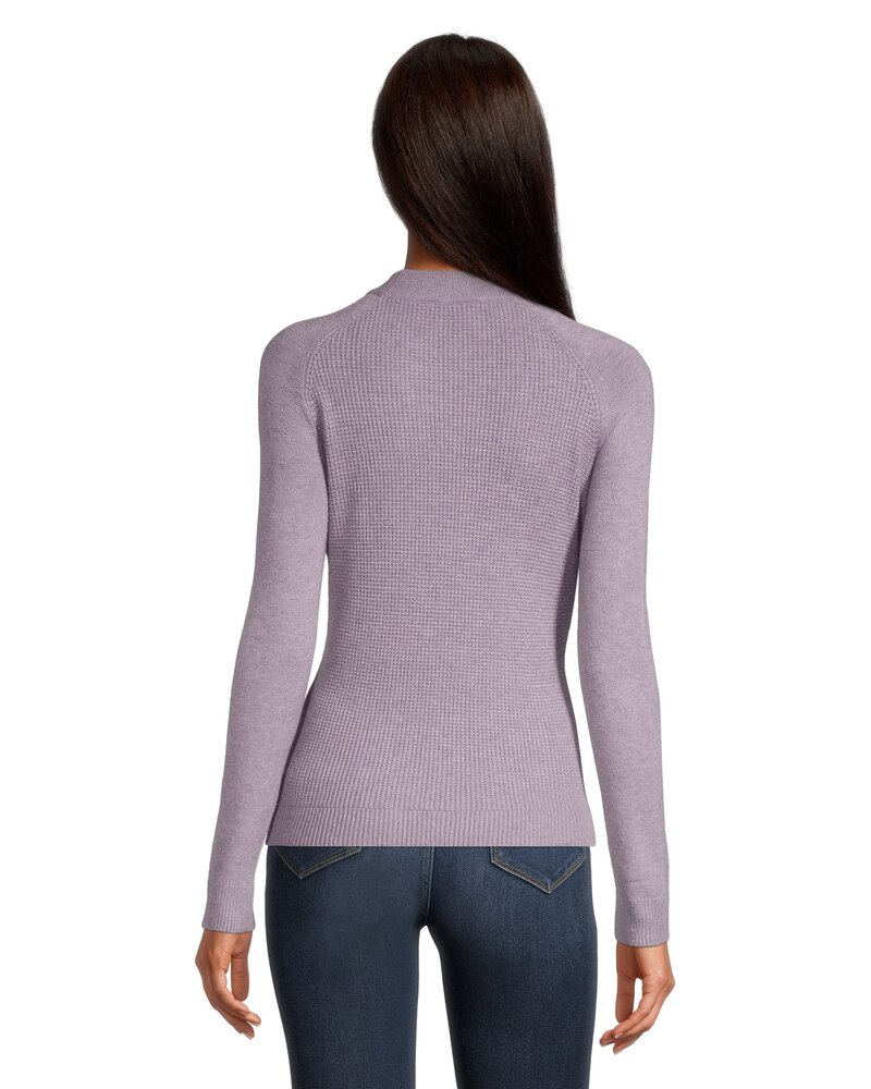 Denver Hayes Women's Cozy Waffle Knit Fitted Crewneck Pullover Sweater