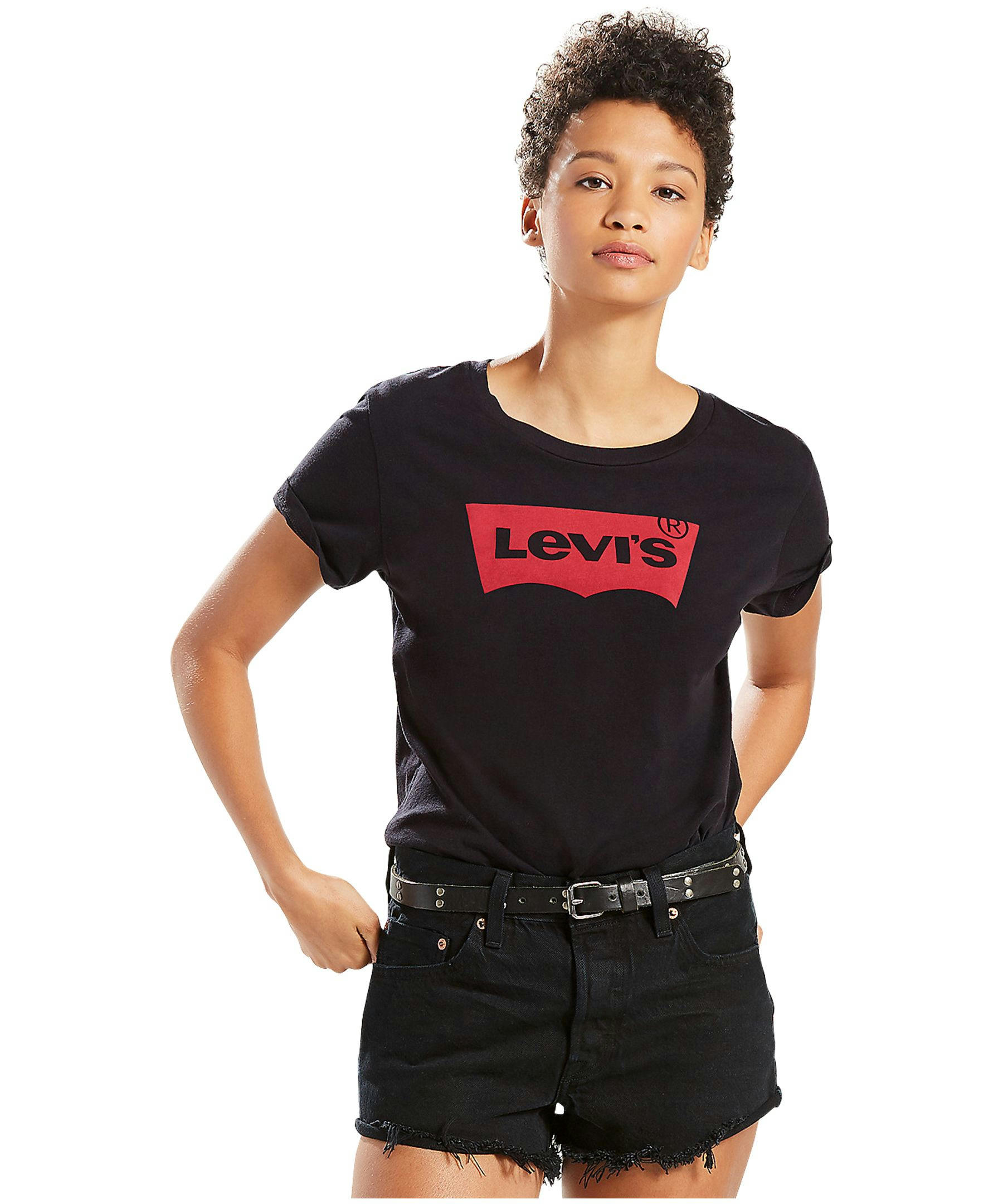Levi's Women's Batwing Graphic The Perfect Tee T Shirt - Black