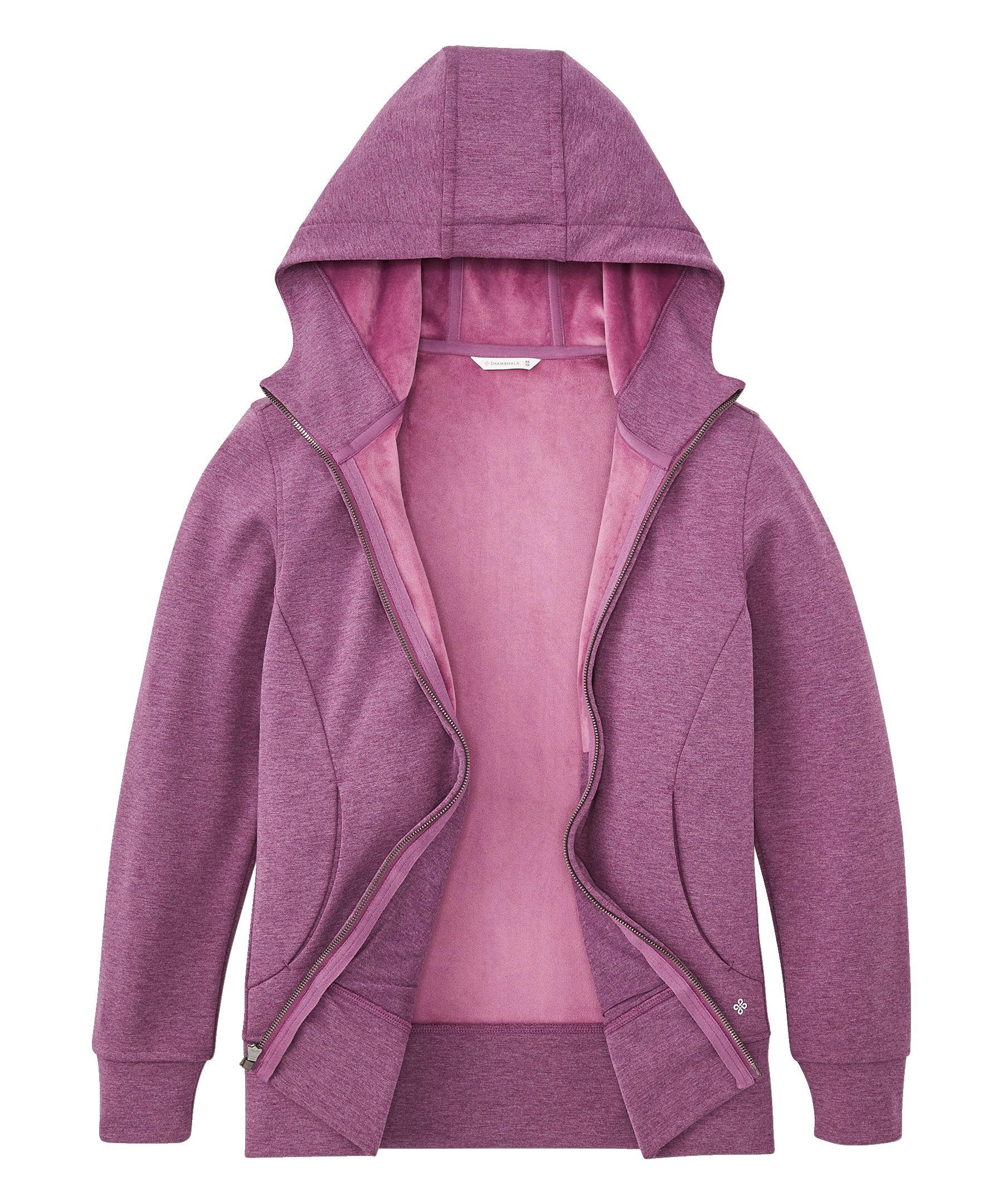 Shambhala Women's Velour Lined Full Zip Hoodie
