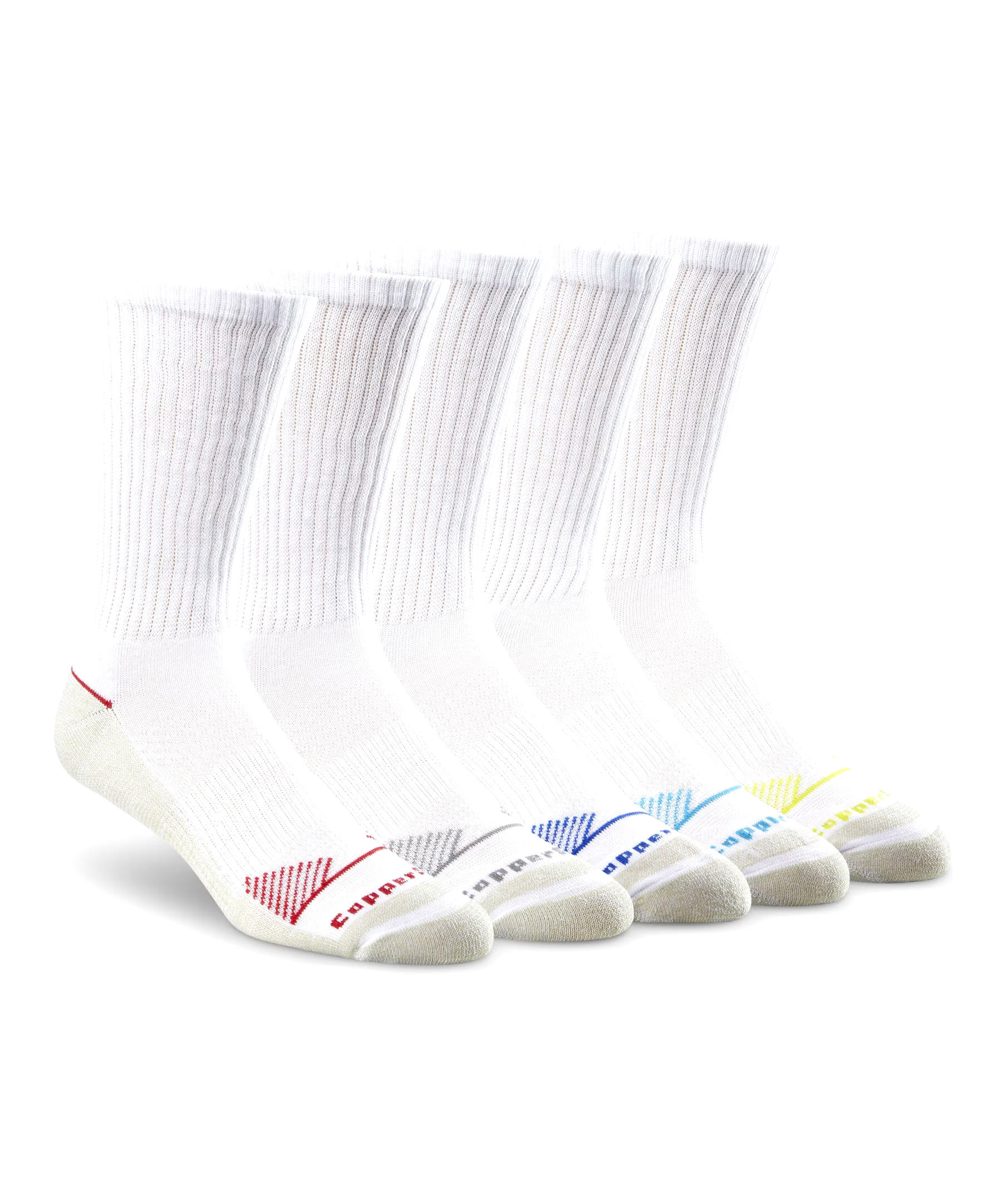 Copper Sole Men's 5 Pack Extreme Atheletic Crew Socks