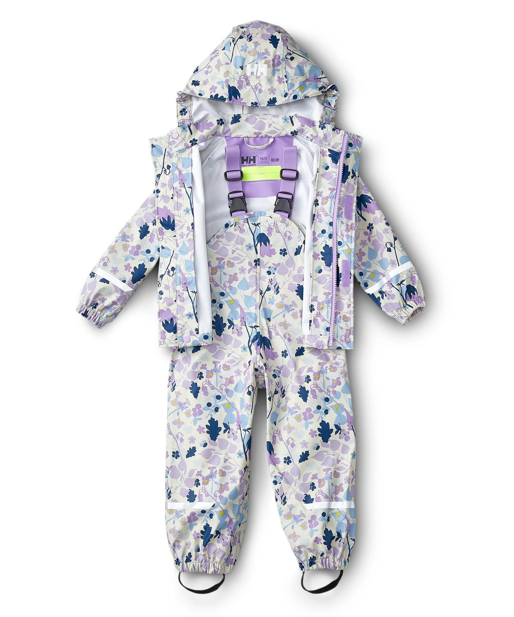 Helly Hansen Kids Unisex 2 Piece Bergen 2.0 Waterproof Rain Jacket and Bib Overalls Set