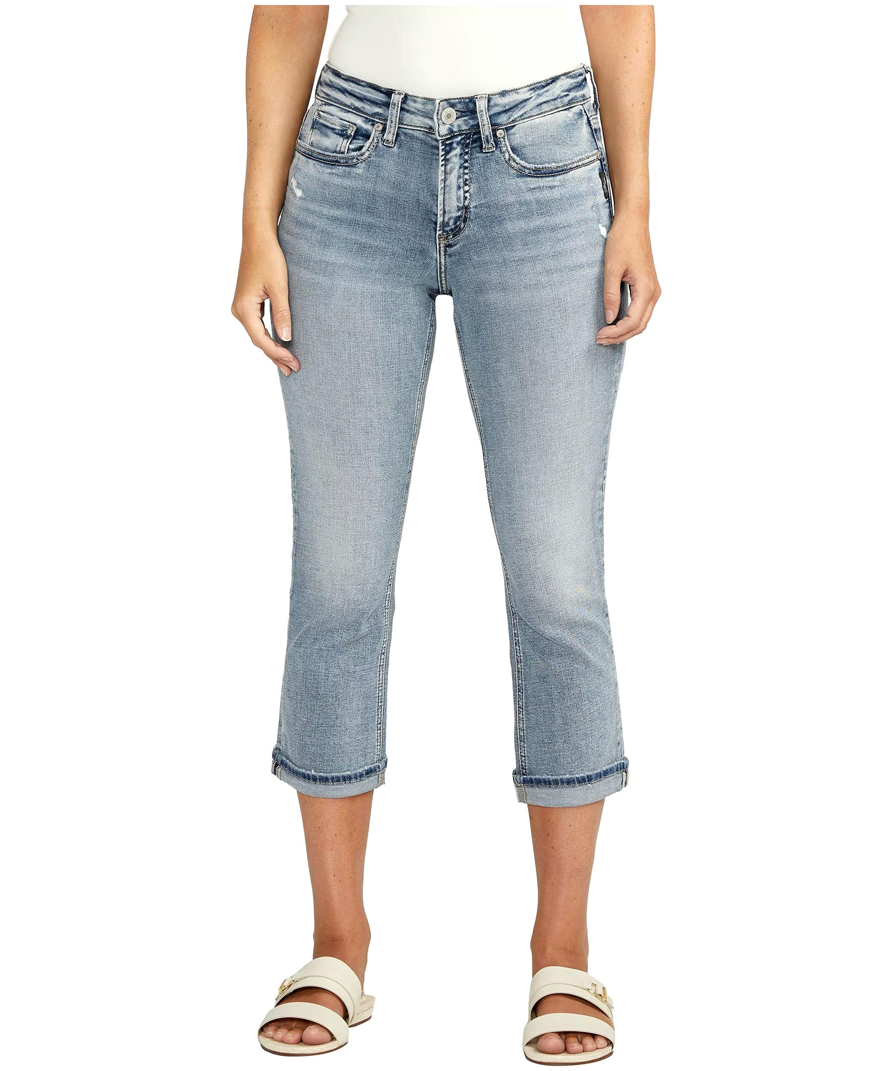 Silver Women's Suki Mid Rise Curvy Fit Capris