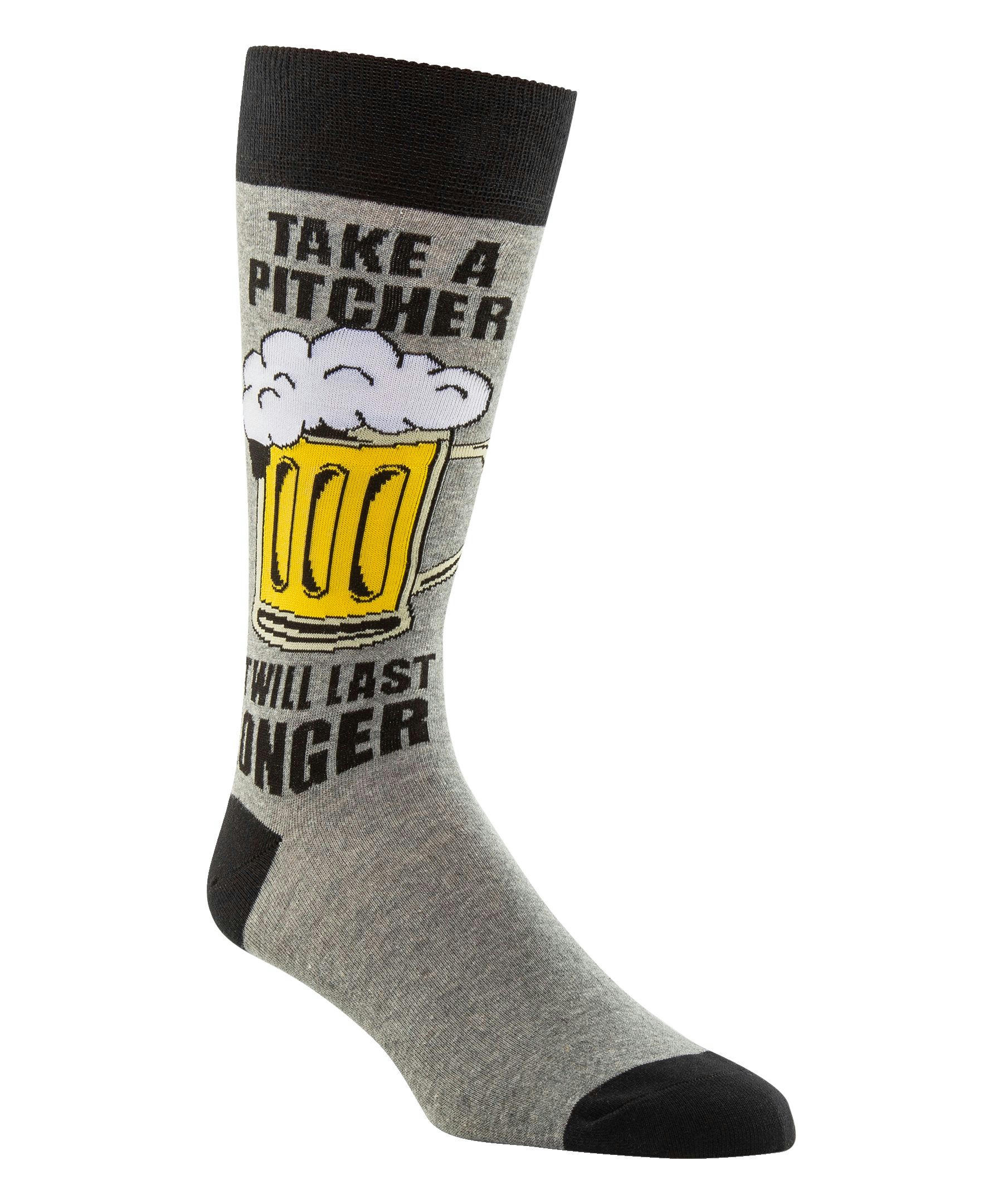 Denver Hayes Men's Novelty Beer Pattern Crew Socks