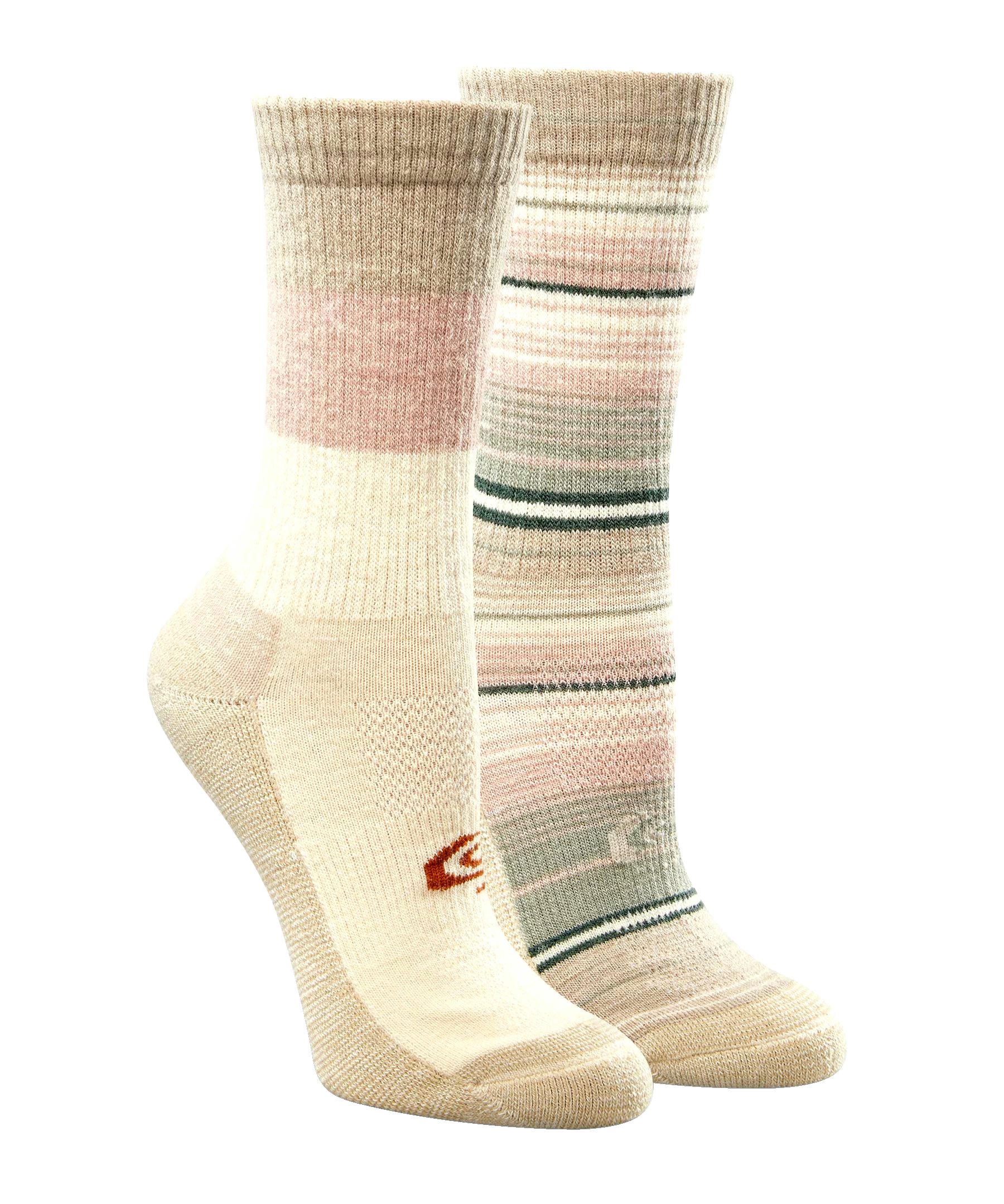 Copper Sole Women's 2 Pack Merino Wool Hiker Crew Socks