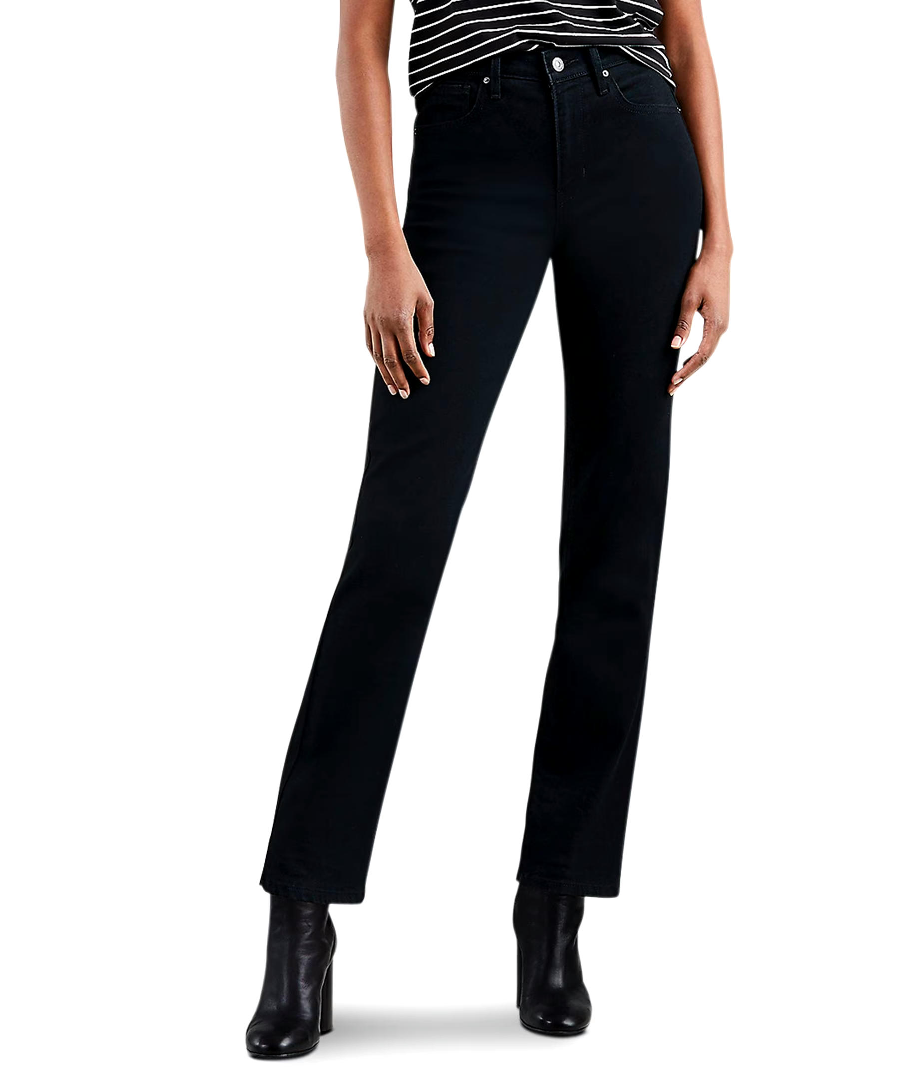 Levi's Women's 724 High Rise Straight Jeans - Soft Black