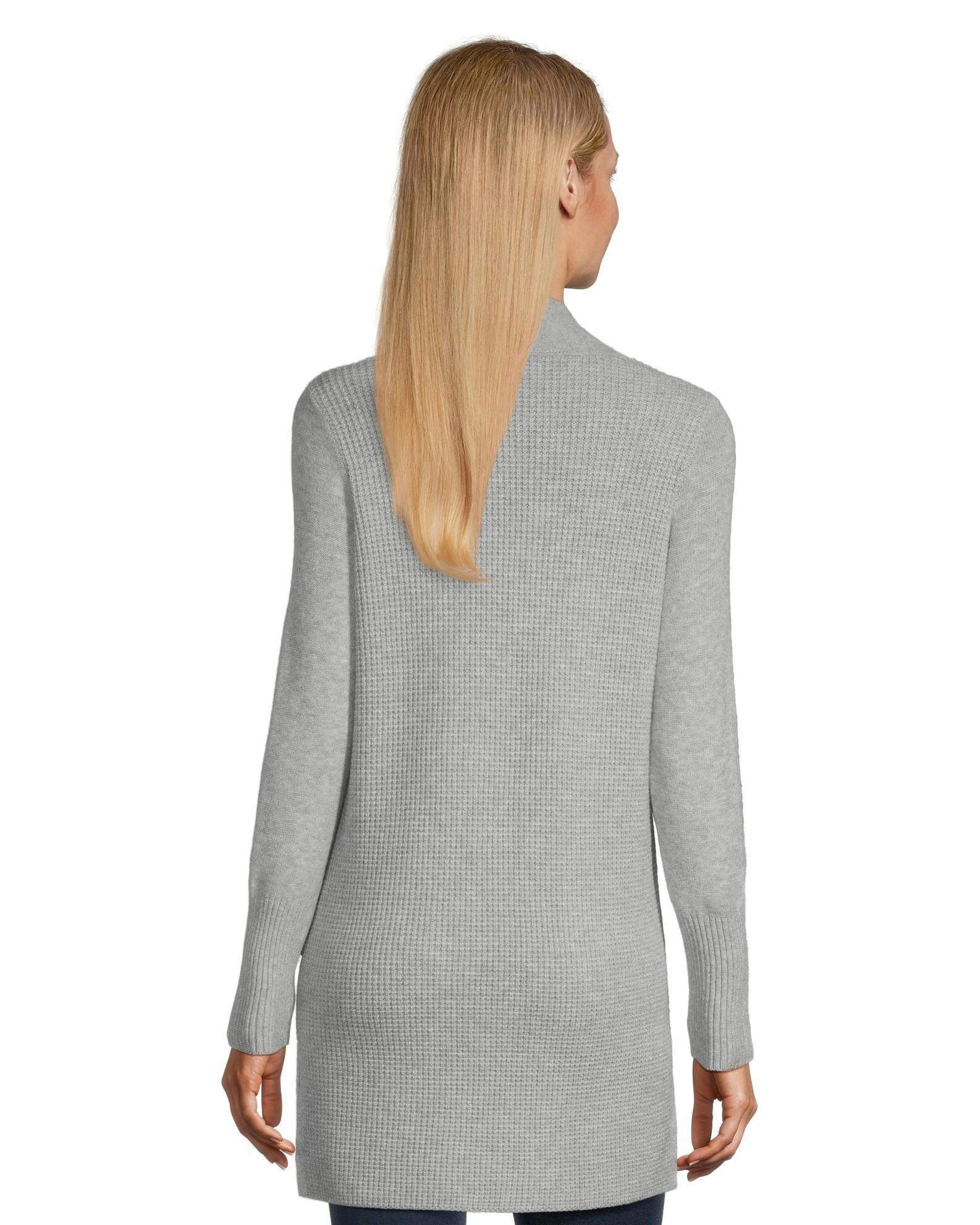 Denver Hayes Women's Cozy Waffle Fitted Open Cardigan