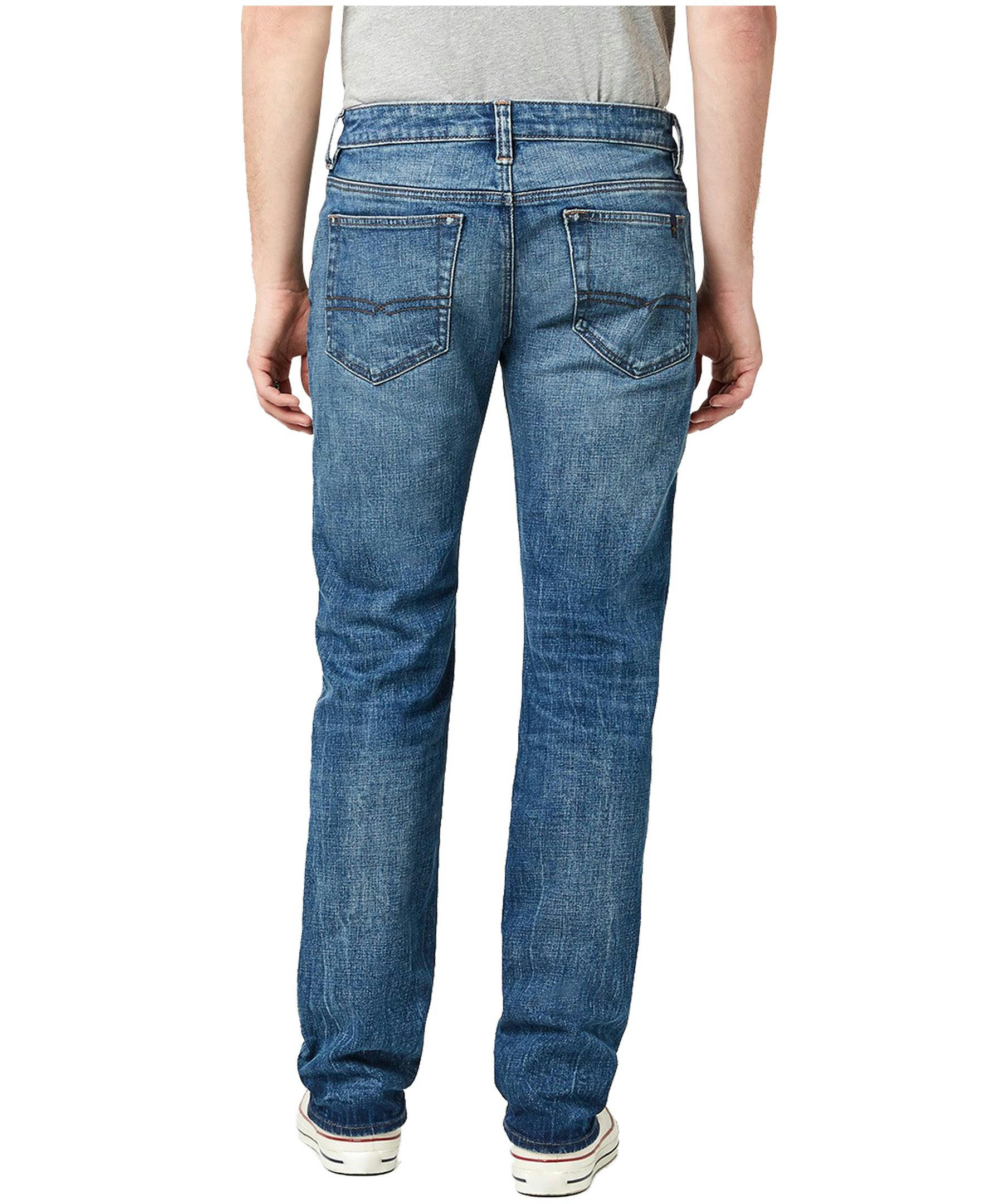 Buffalo Men's Six Relaxed Fit Straight Leg Medium Wash Jeans