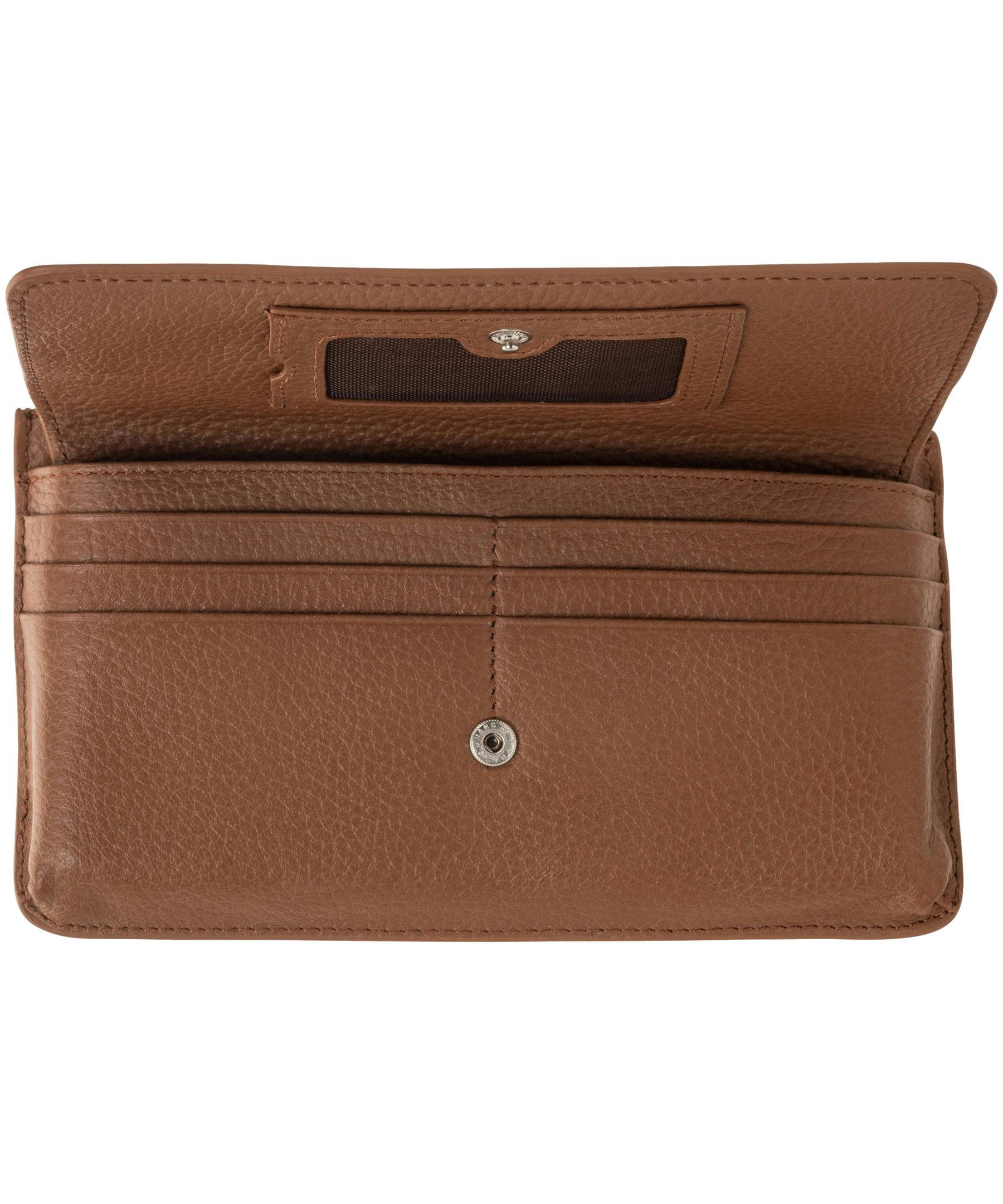 Mancini Leather Goods Women's Pebelled RFID Secure Crossbody Wallet