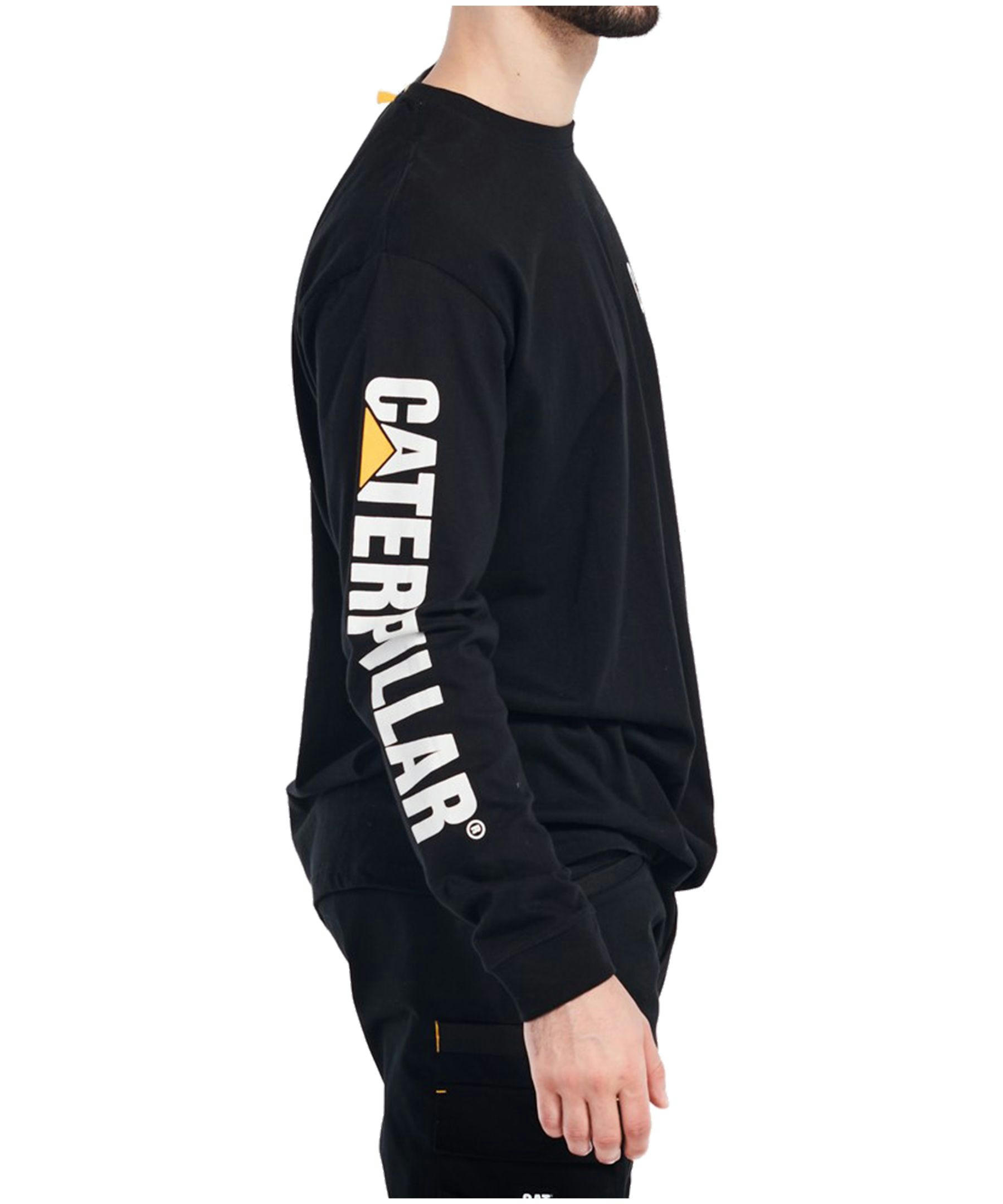 CAT Trademark Banner Long Sleeve Cotton T Shirt