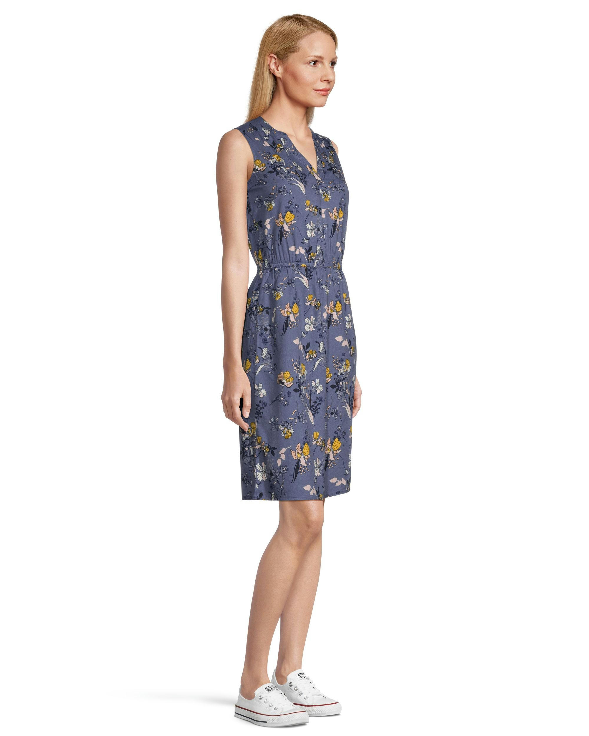 Women's Print Sleeveless V-Neck Dress