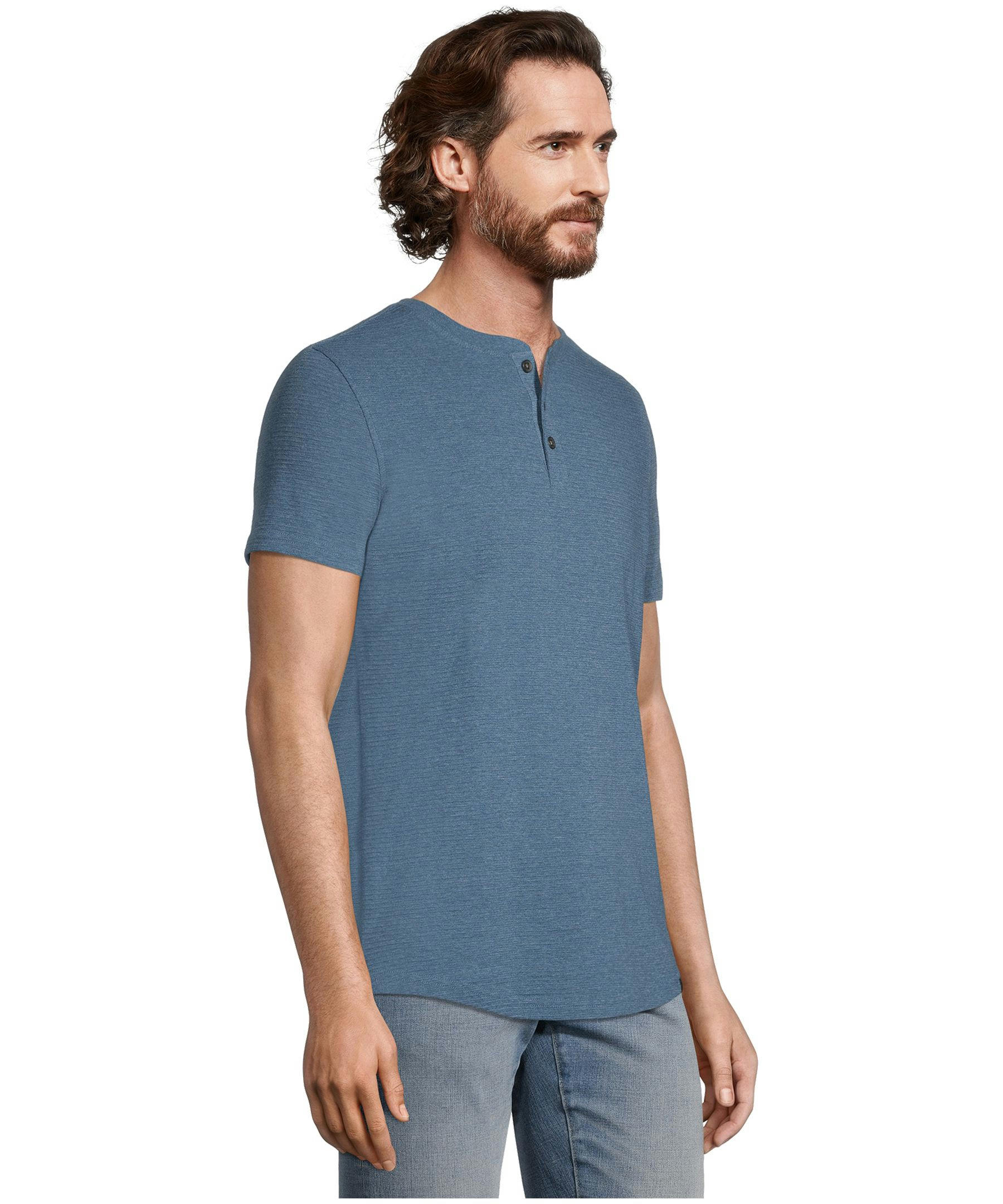 Men's Short Sleeve Modern Fit Ottoman Henley Shirt