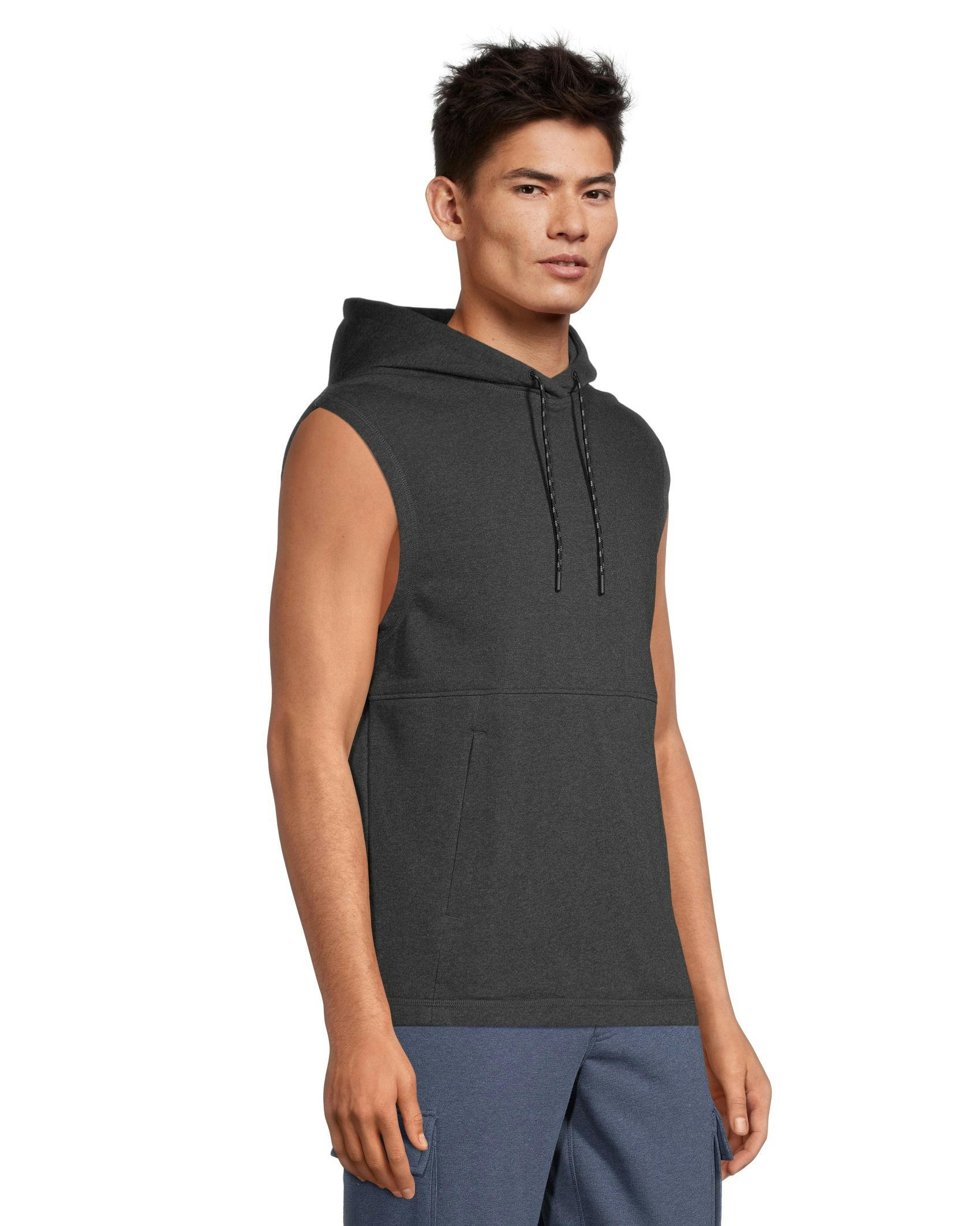 Matrix Men's Sleeveless Stretch Terry Kangaroo Pocket Hoodie