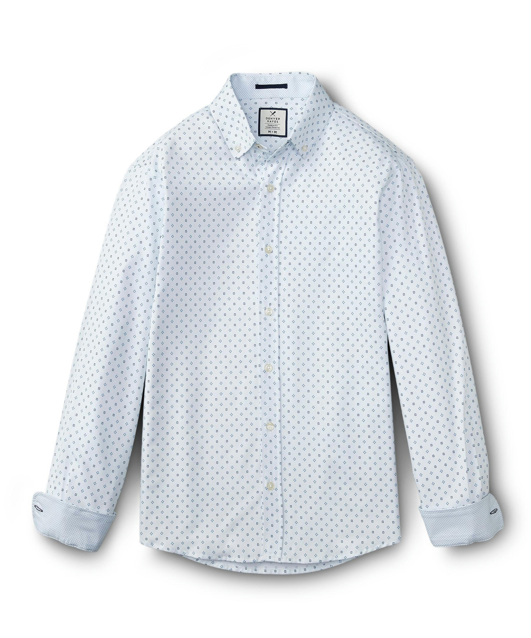 Denver Hayes Men's Hybrid 4-Way Stretch Long Sleeve Commuter Sport Shirt