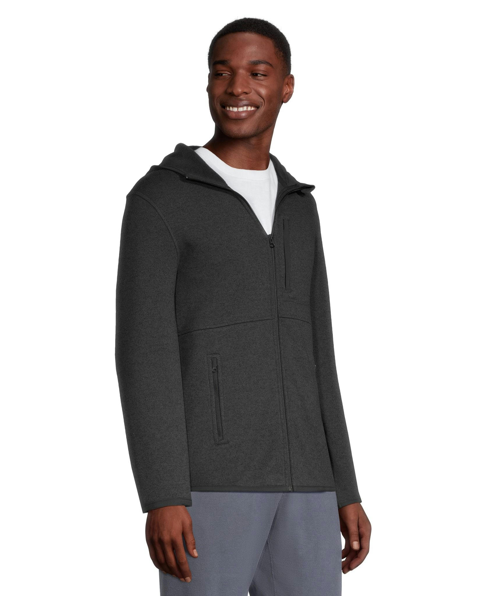 WindRiver Men's Full Zip Sweater-Knit Fleece Jacket