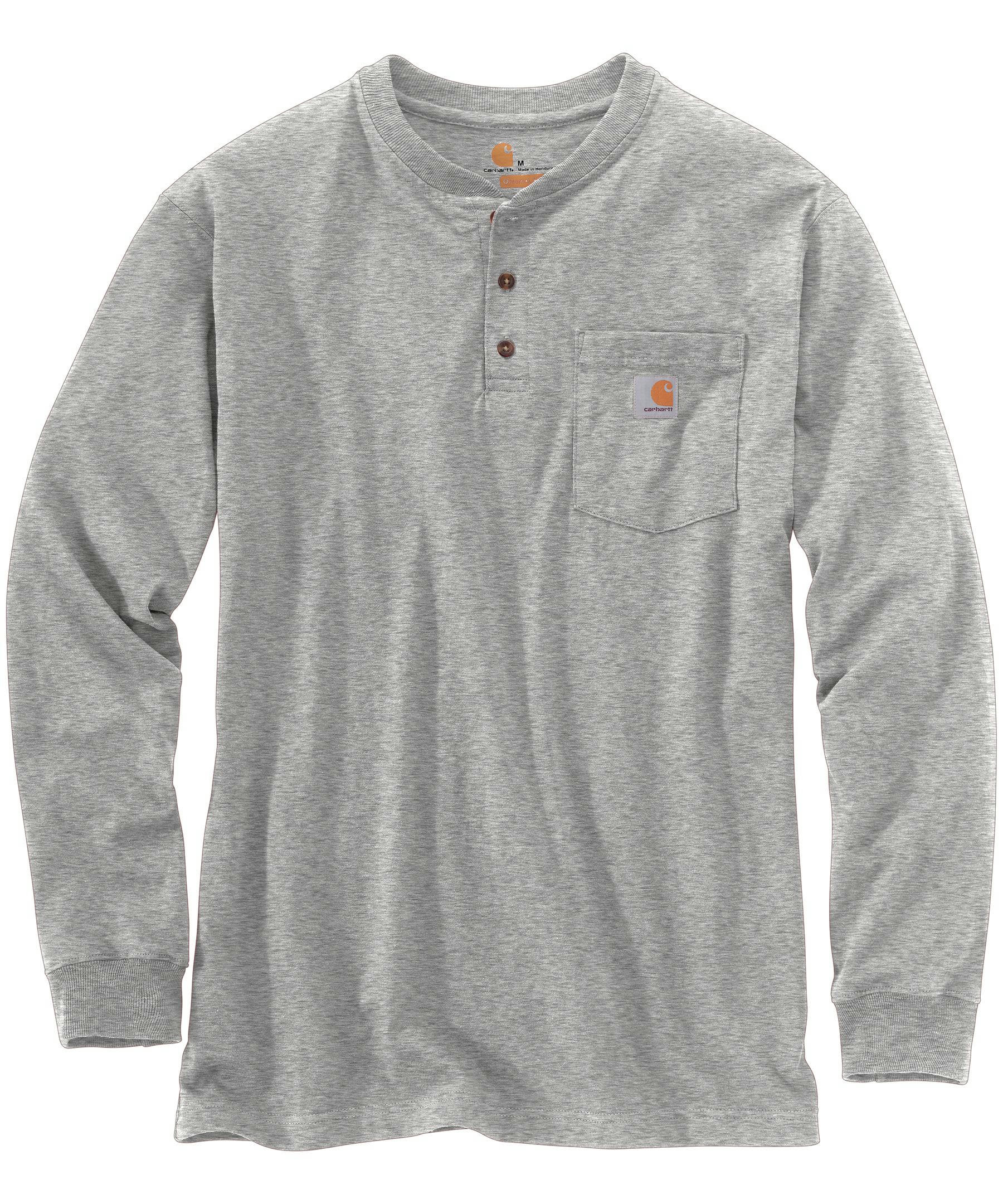 Carhartt Men's Loose Fit Pocket Long Sleeve Henley Shirt