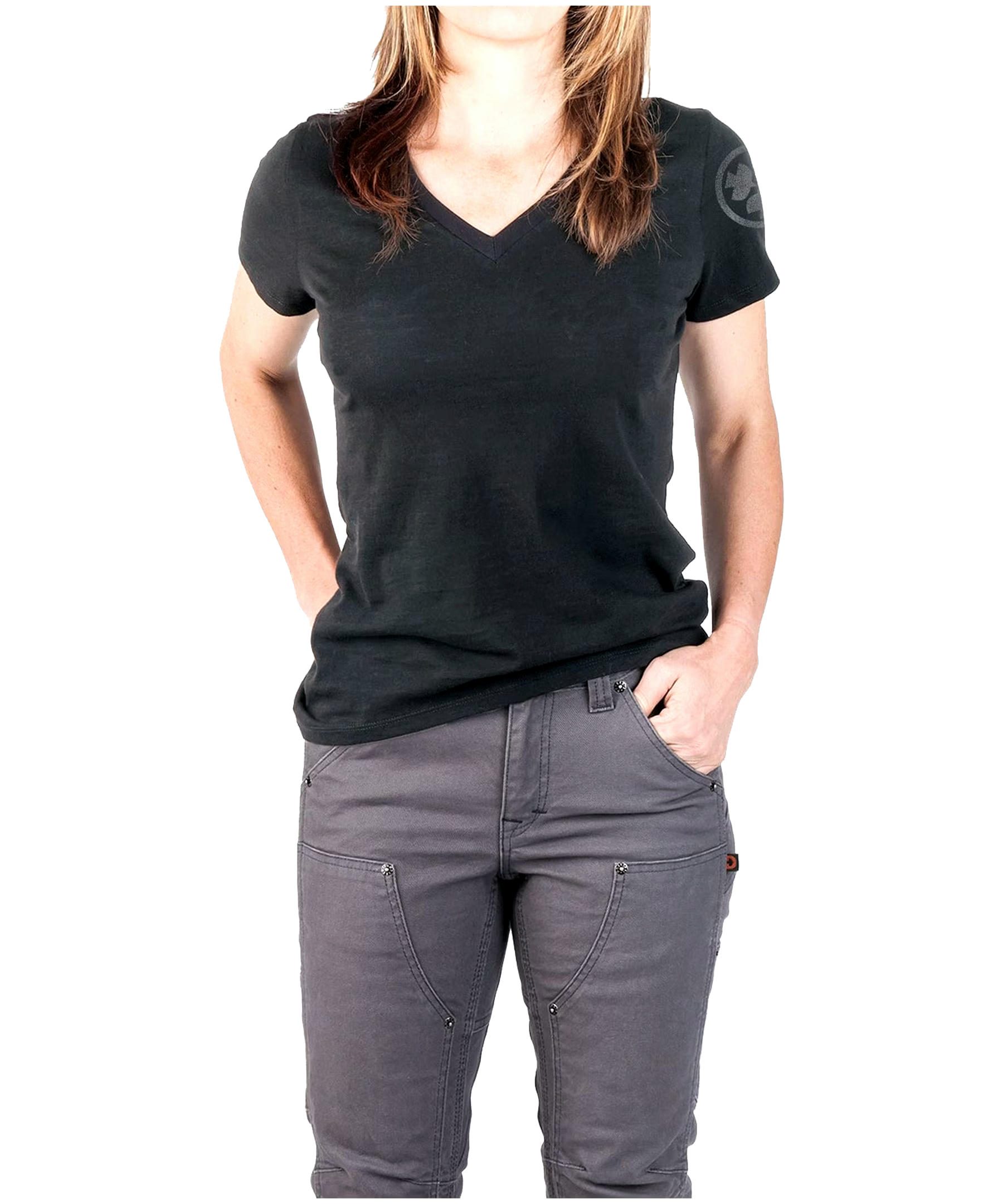Dovetail Workwear Women's Solid V-Neck T Shirt