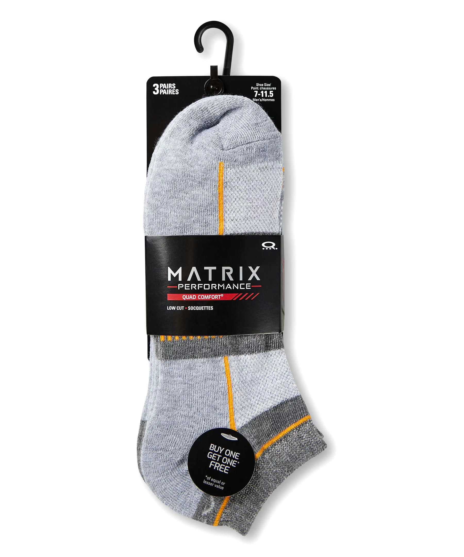 Matrix Men's BOGO Low Cut Sport Socks, 3 Pack