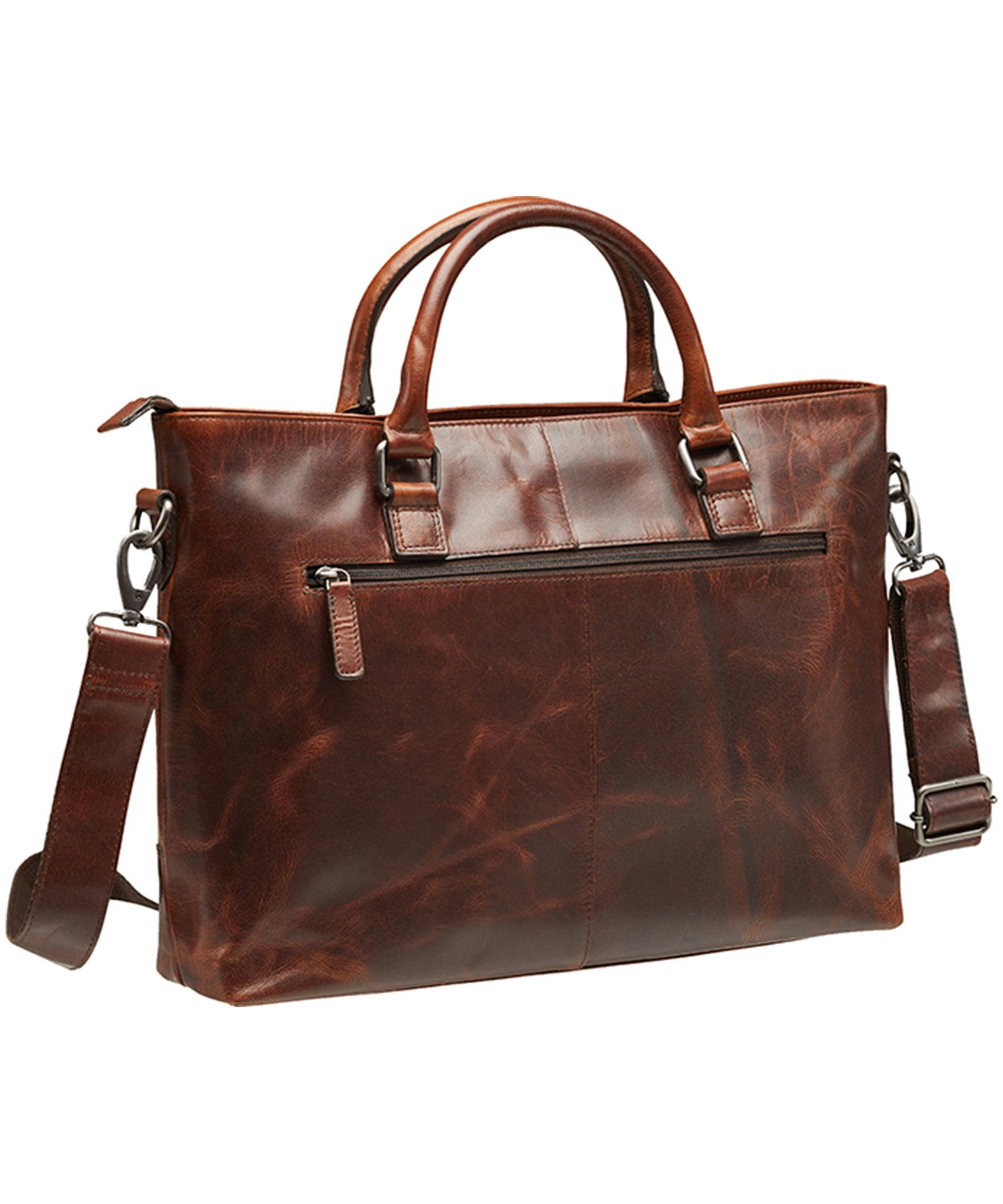 Mancini Leather Goods Unisex Buffalo Laptop Tote Bag Black