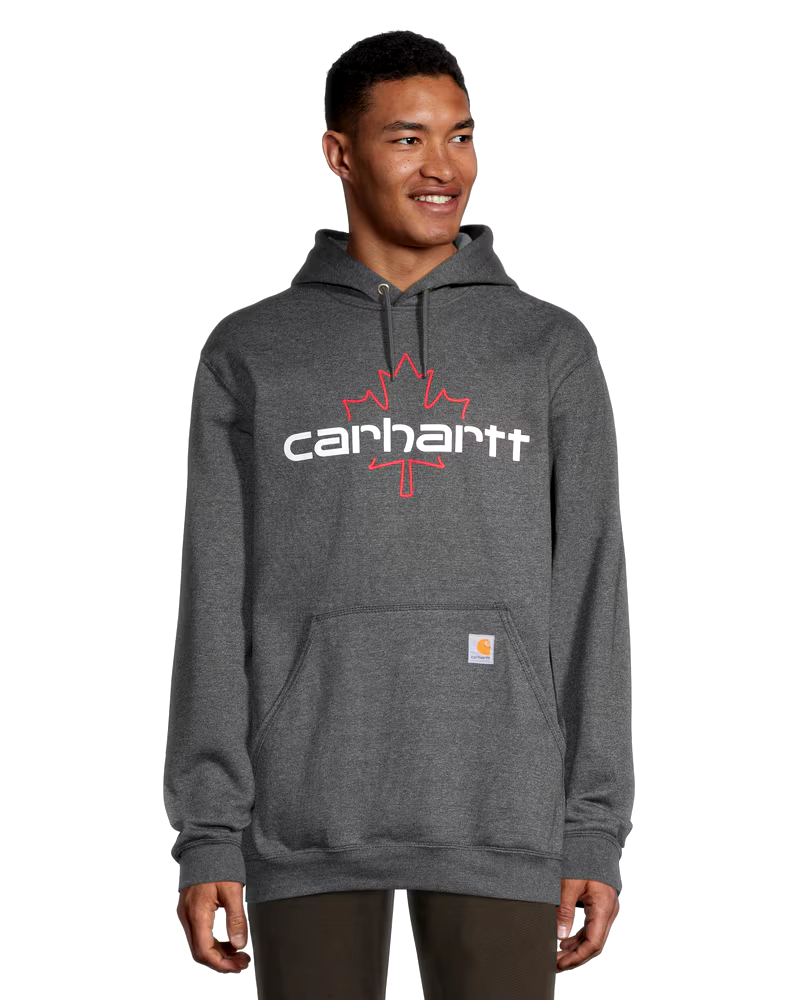 Carhartt Men's Canadian Graphic Midweight Long Sleeve Relaxed Fit Work Hoodie Sweatshirt