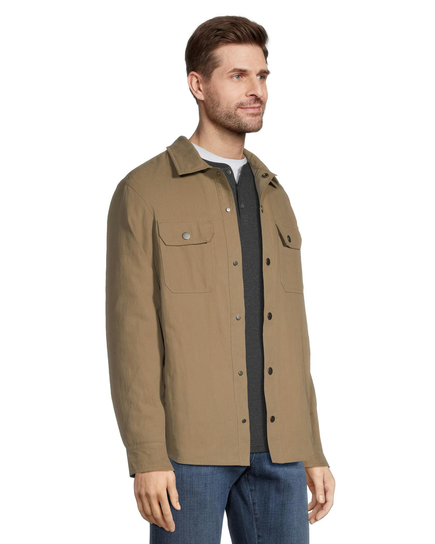 Denver Hayes Men's Cotton Shacket Casual Jacket