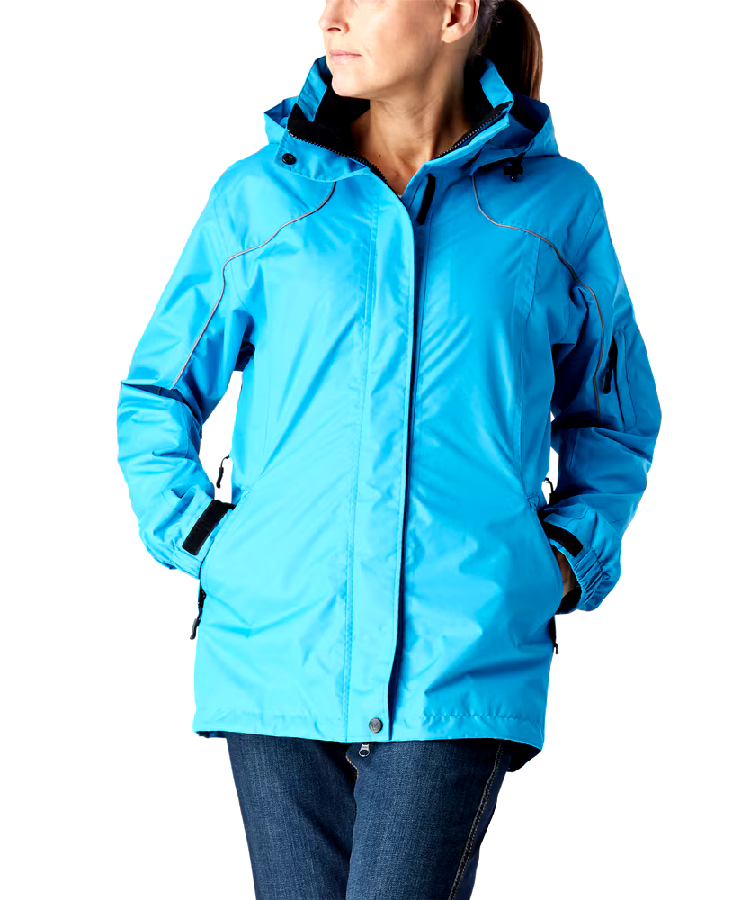 Viking Women's Creekside Reflective Piping Rain Jacket with Detachable Hood