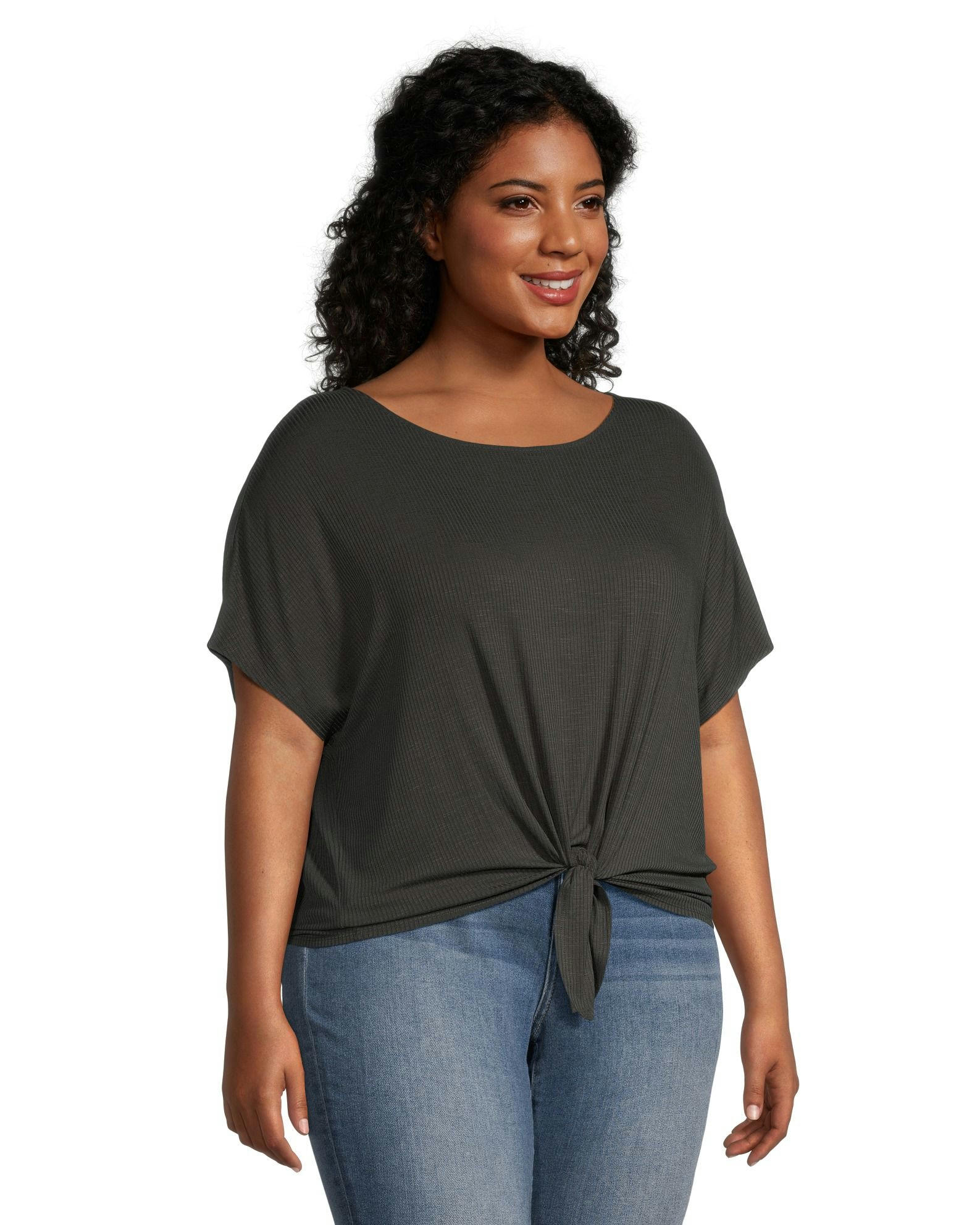 Denver Hayes Women's Relaxed Fit Tie Front T Shirt