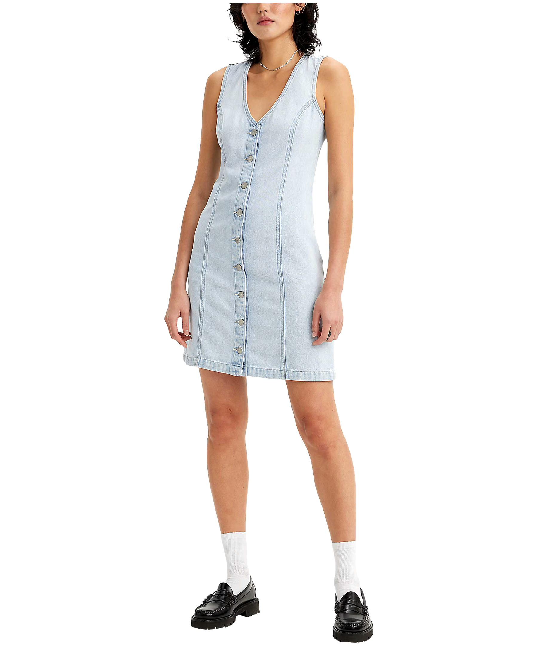 Levi's Women's Thora Fitted Button Up Sleeveless Mini Dress