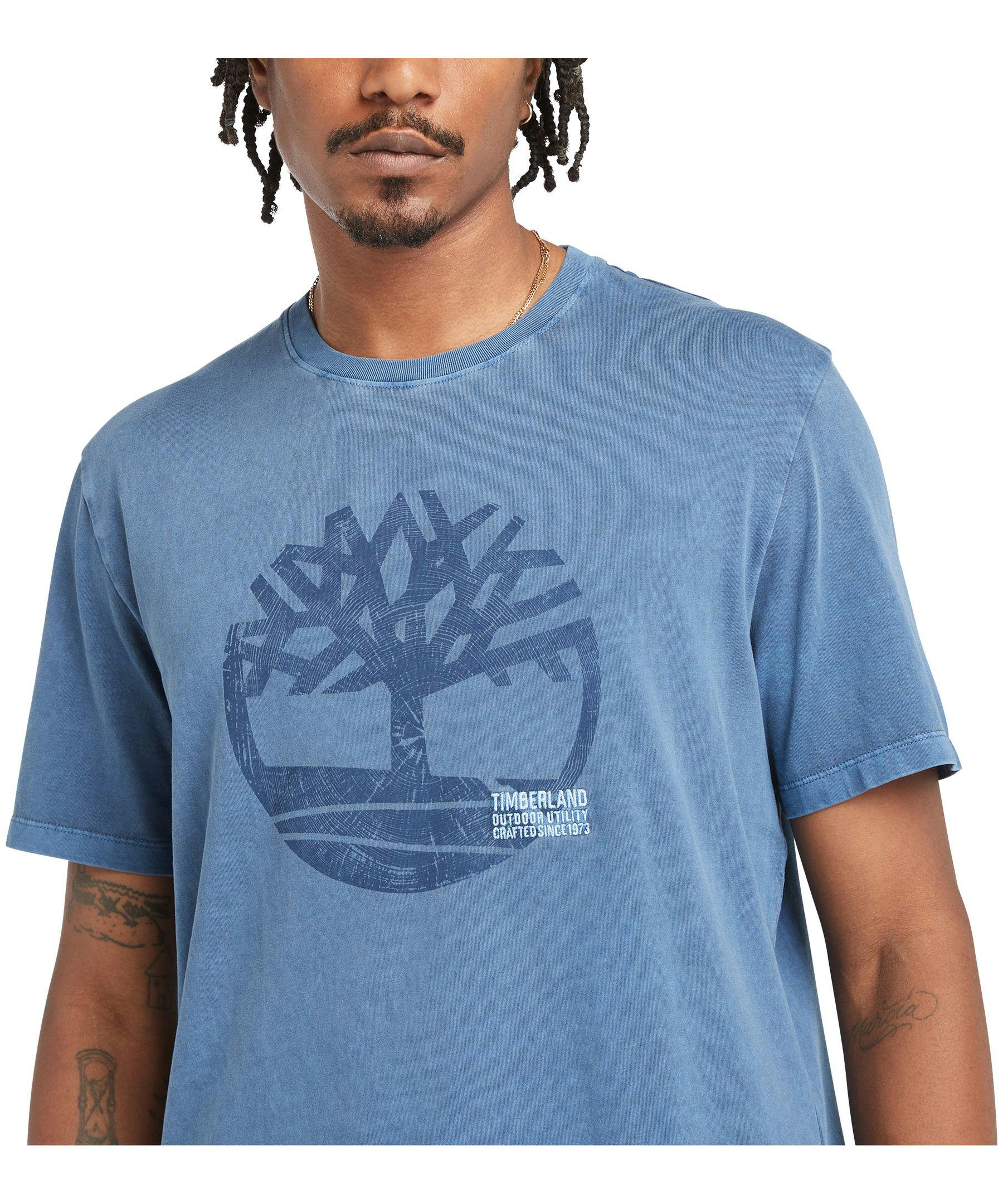 Timberland Men's Graphic Logo Garment Dye T Shirt