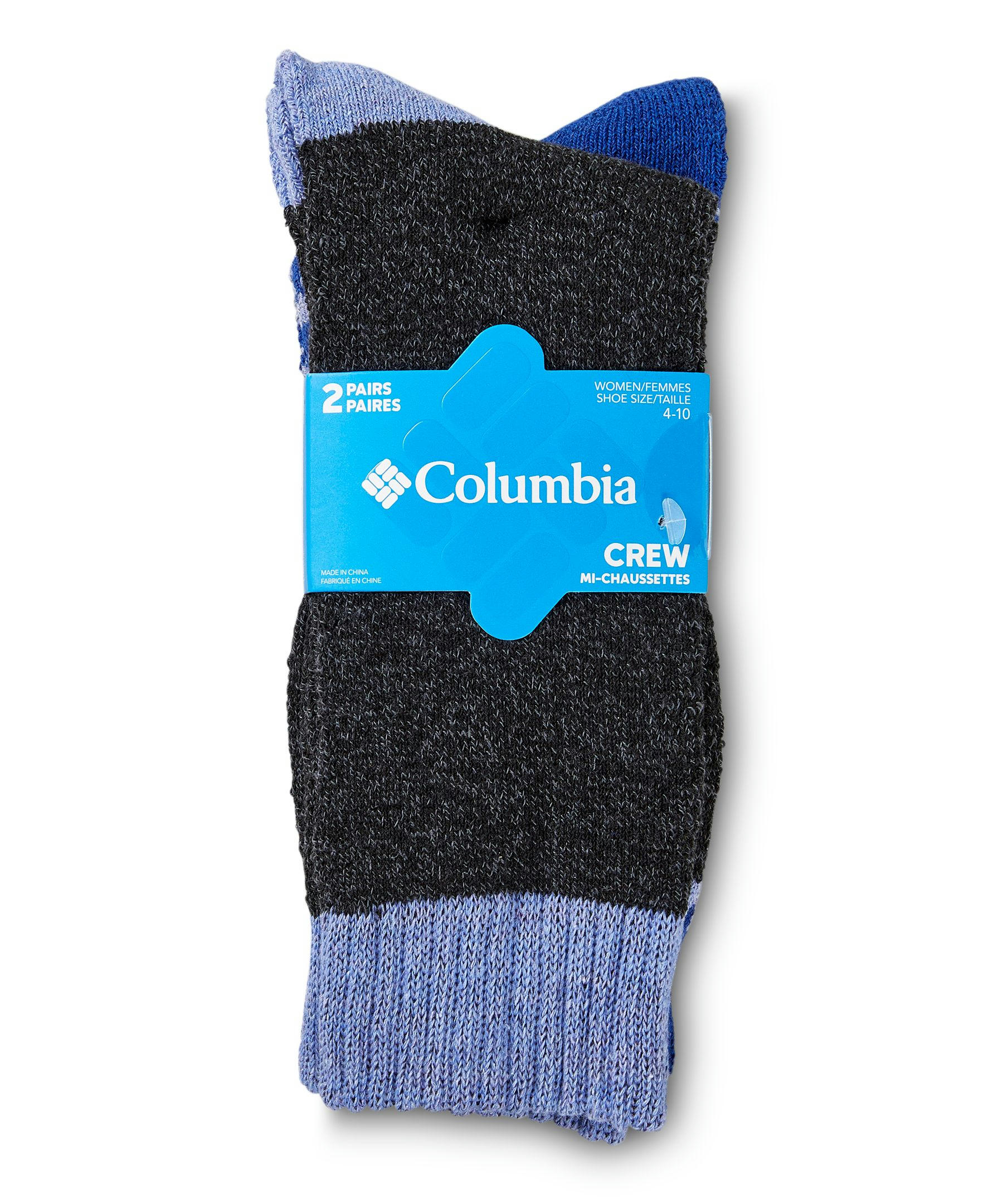Columbia Women's 2 Pack Moisture Control Patterned Crew Socks