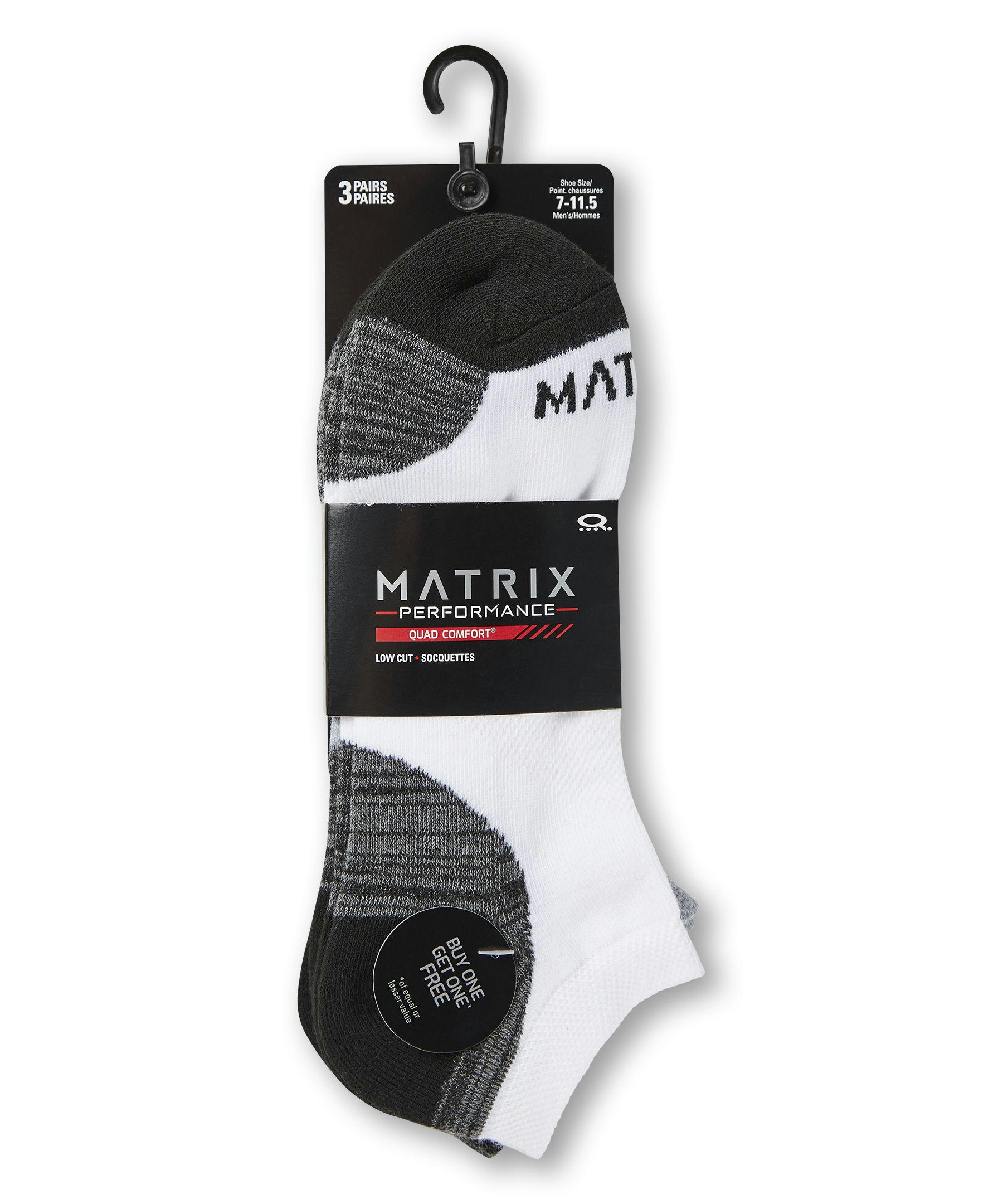 Matrix Men's BOGO Low Cut Sport Socks, 3 Pack