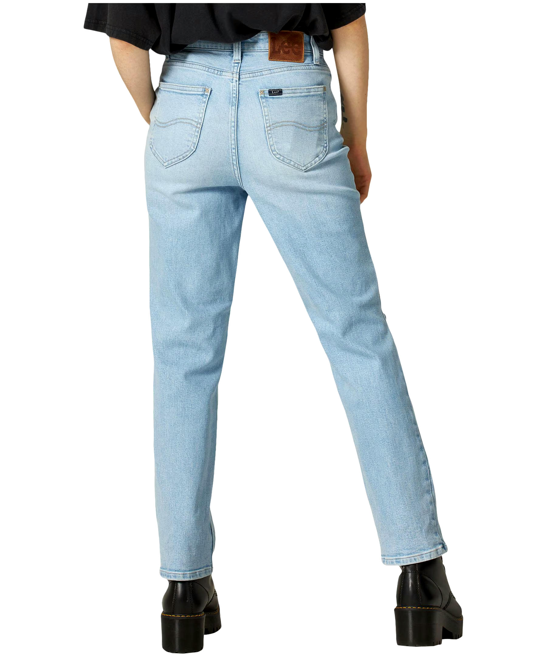 Lee Women's Heritage High Rise Straight Leg Cropped Jeans - Light Indigo