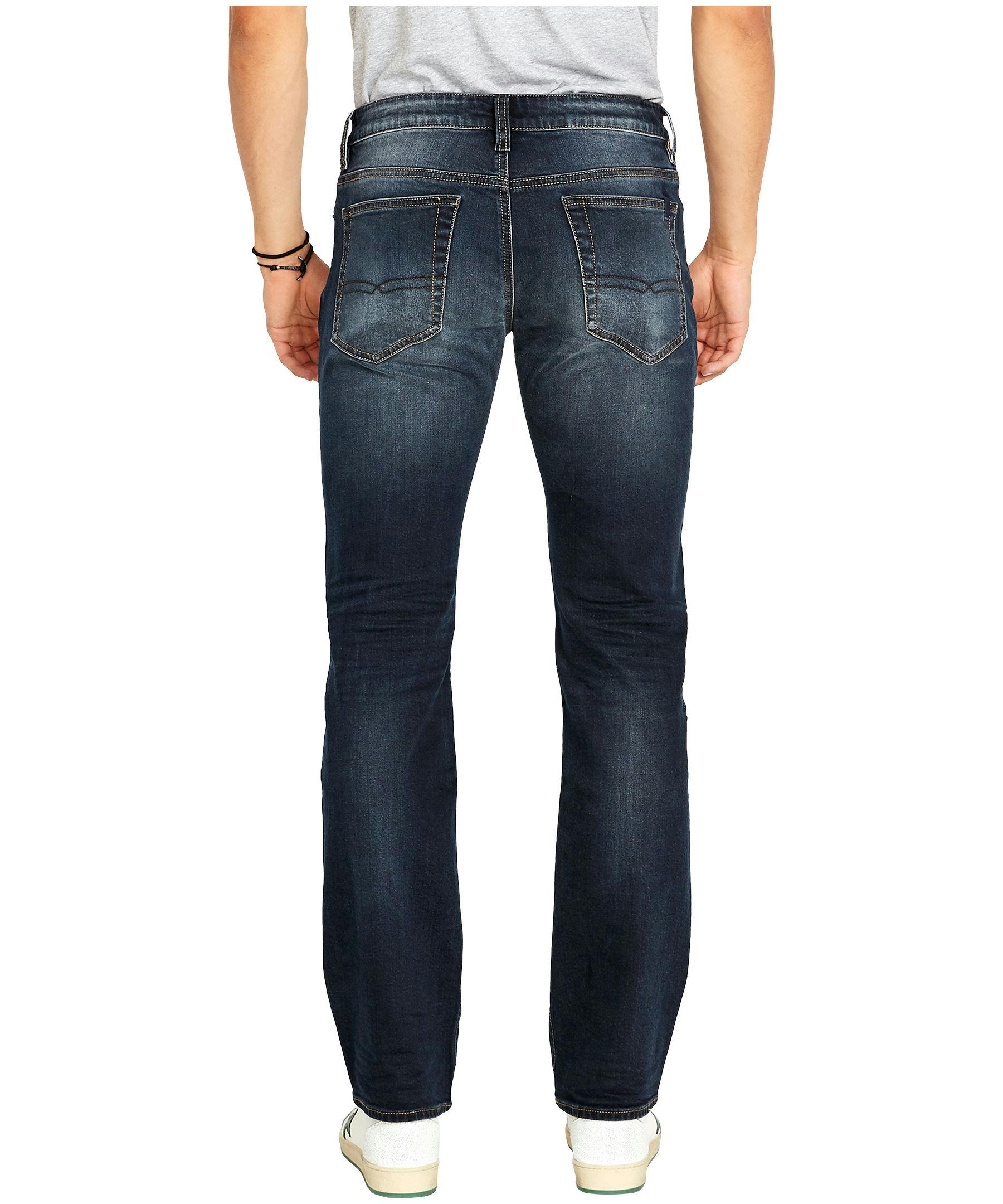 Buffalo Men's Driven Mid Rise Relaxed Fit Straight  Stretch Jeans - Dark Wash