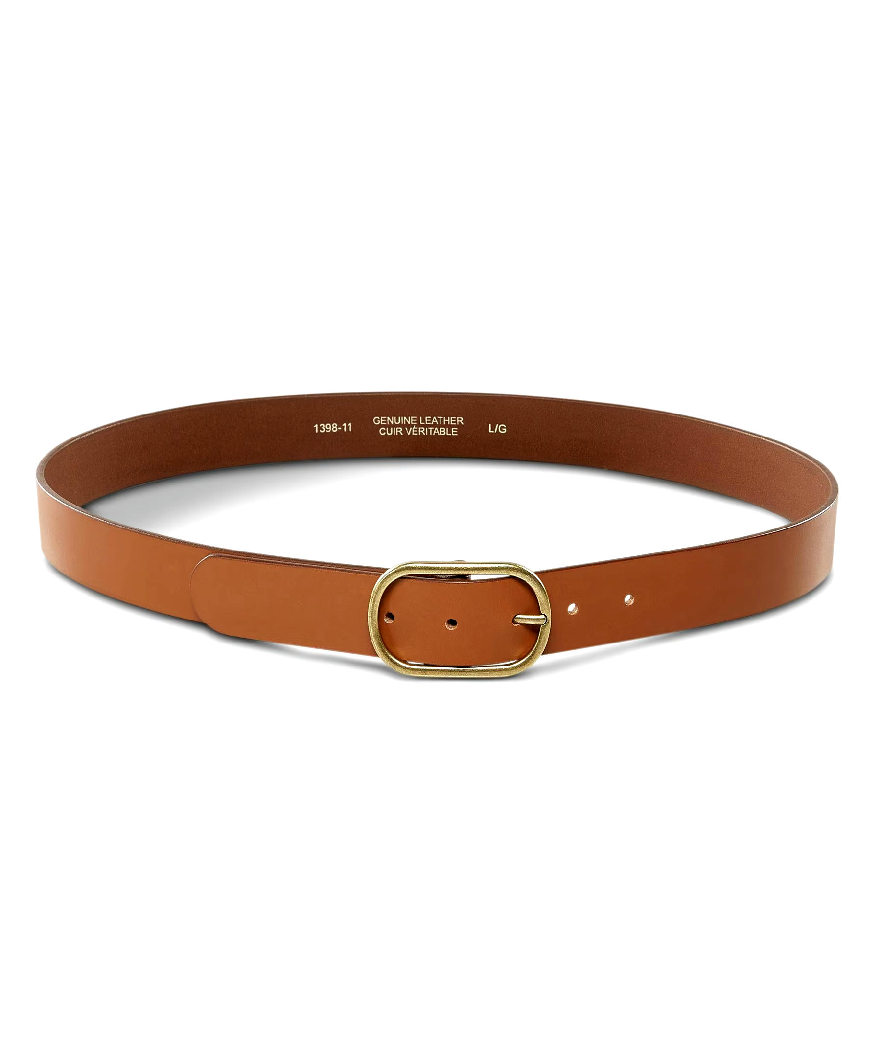 Denver Hayes Women's 1-3/8-inch Oval Centre Bar Leather Belt