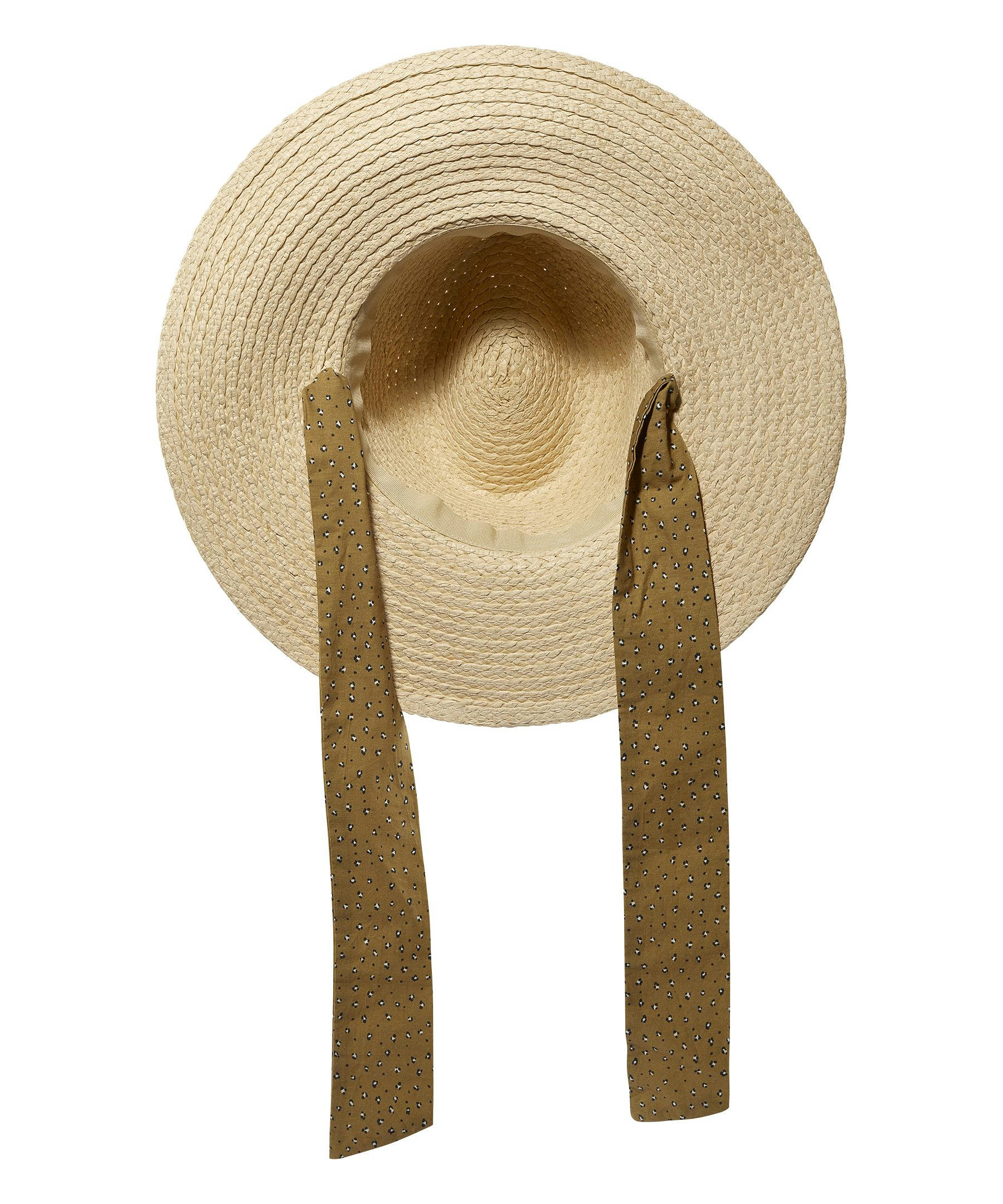 Denver Hayes Women's Wide Brim Ribbon Band Straw Hat