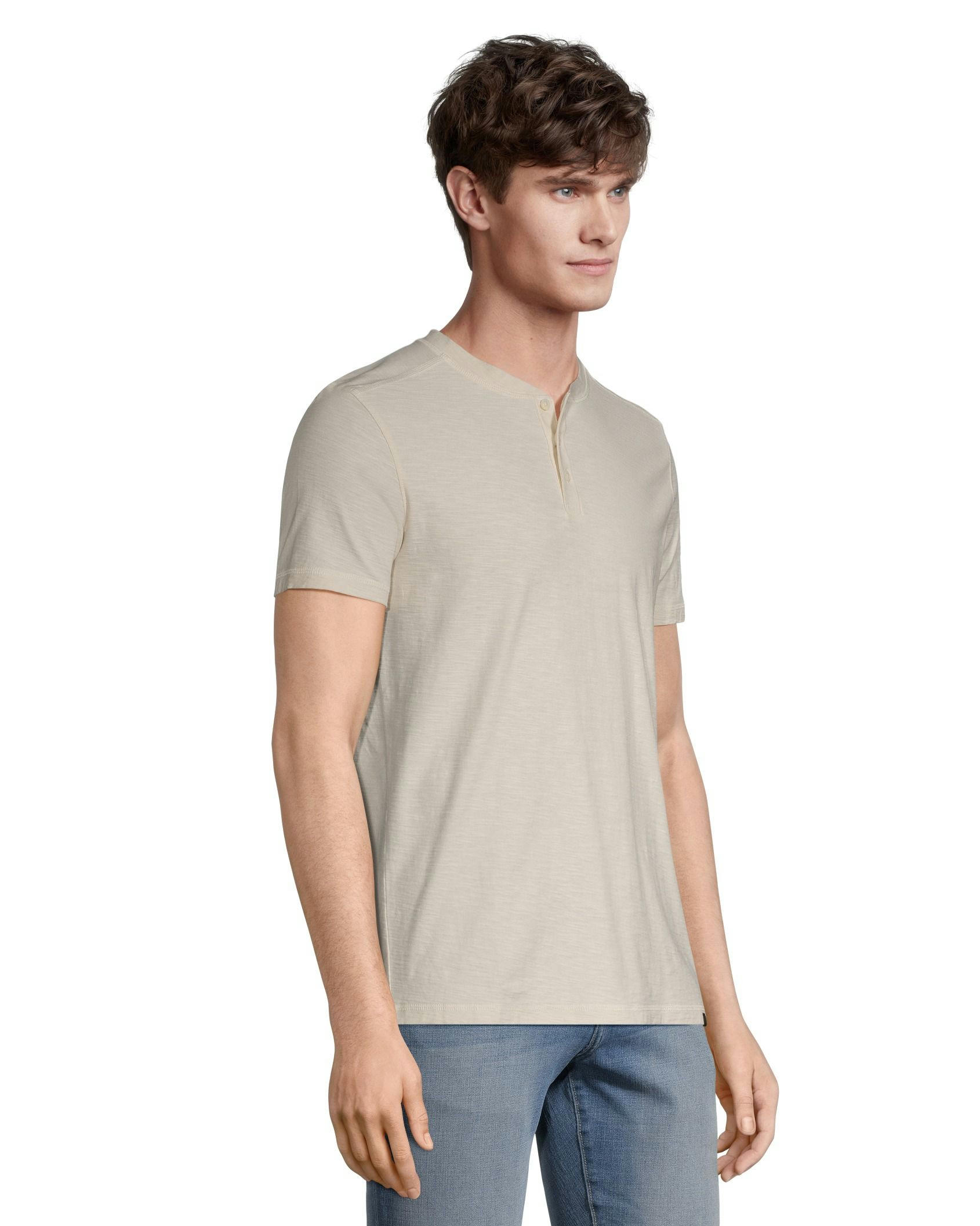 Denver Hayes Men's Garment Wash Slub Henley Shirt